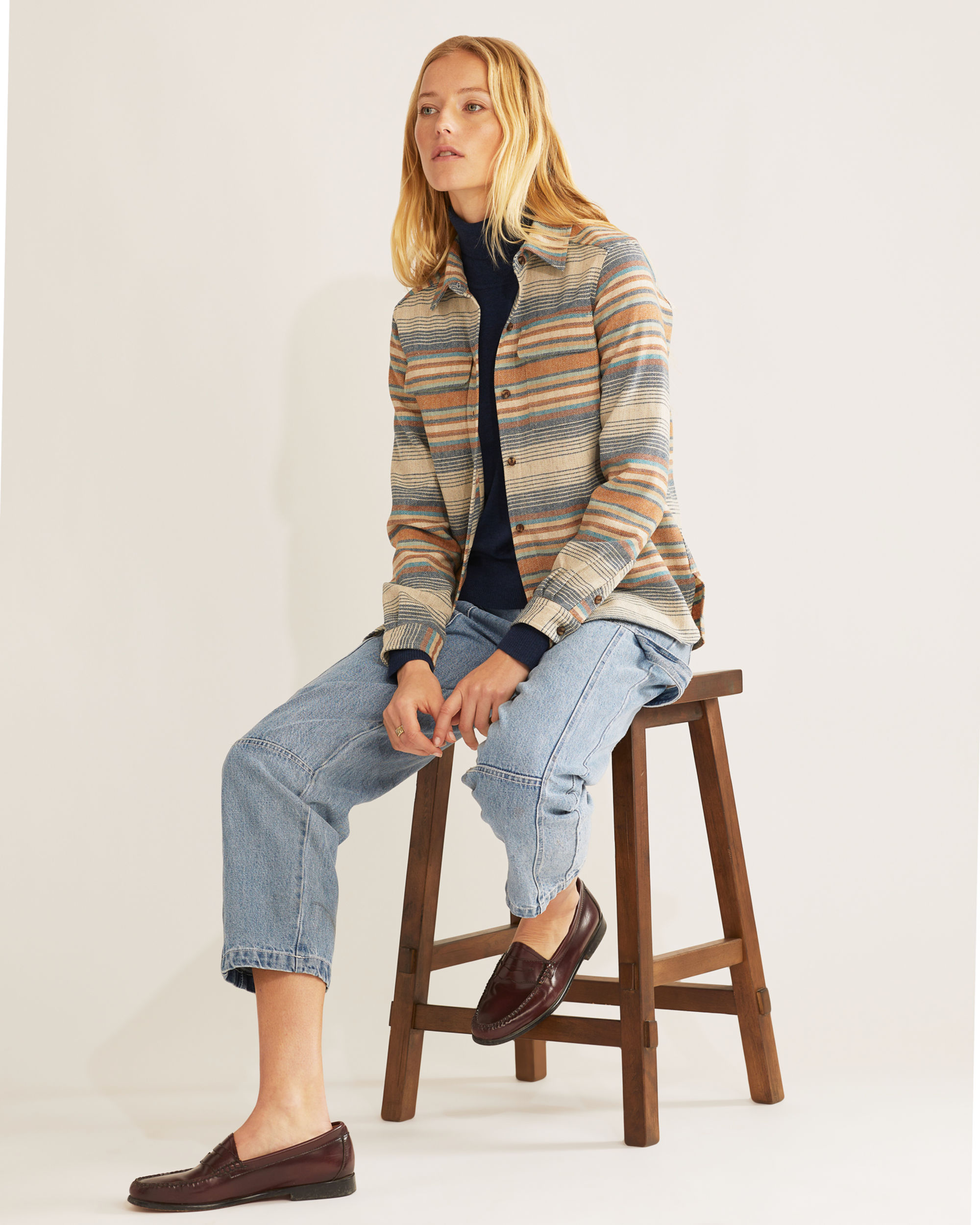 WOMEN'S STRIPED BOARD SHIRT