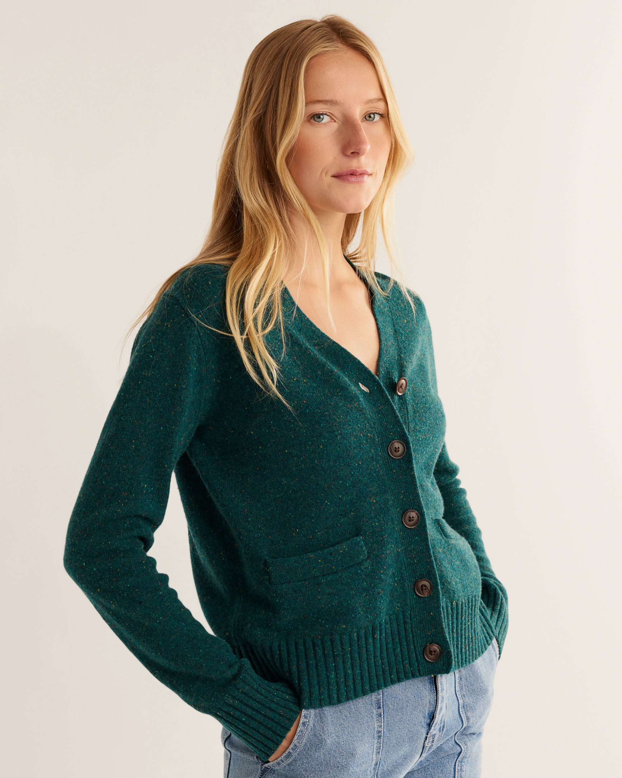 WOMEN'S MERINO CROPPED CARDIGAN