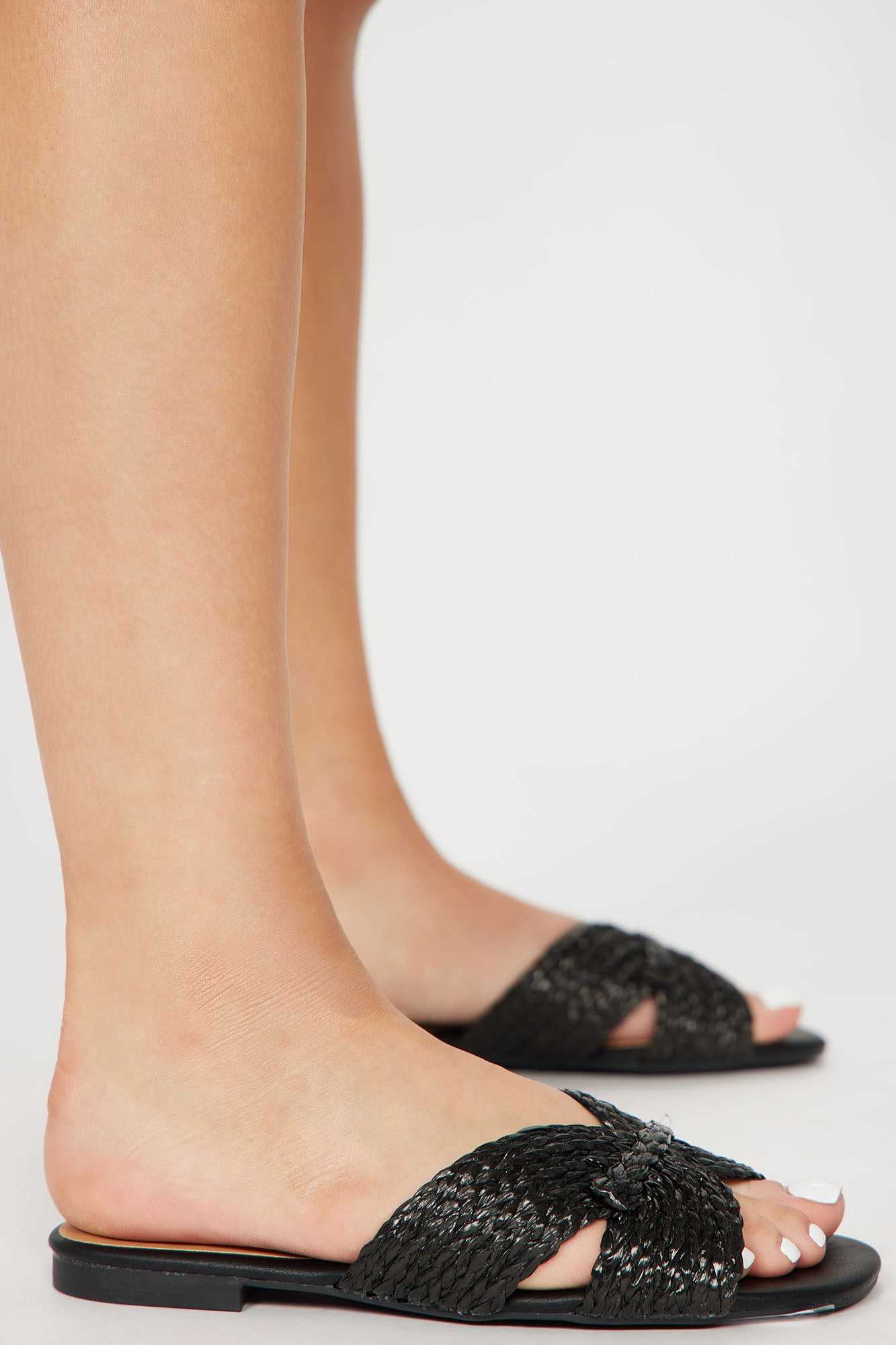 Let s Make Plans Flat Sandals   Black