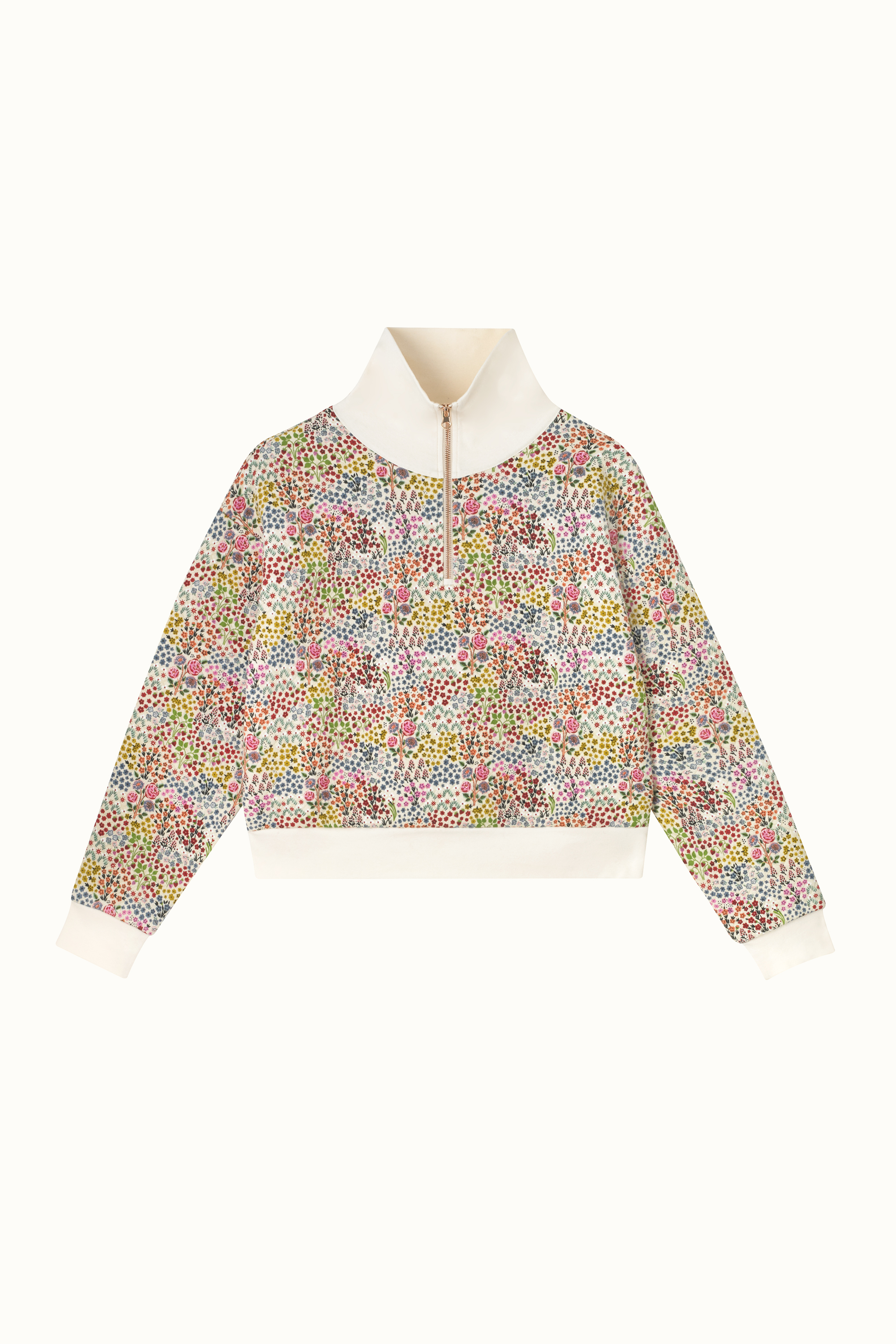 Artist Kingdom Ditsy Printed Half Zip Sweatshirt
