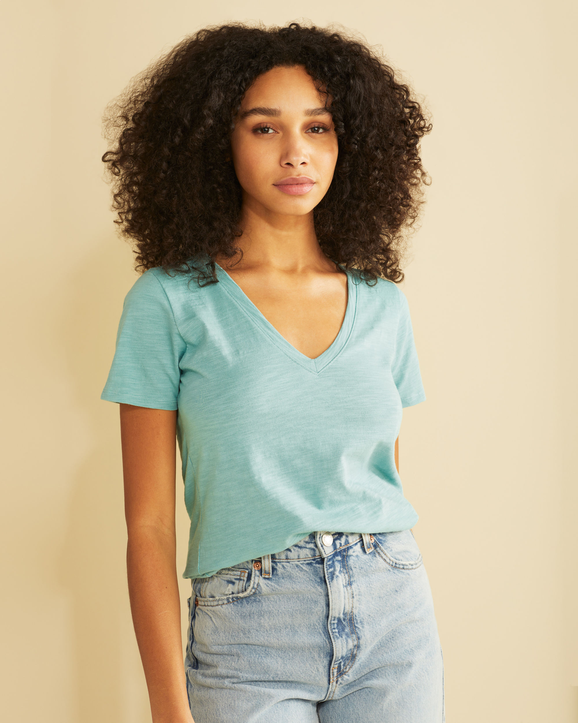 WOMEN'S SHORT-SLEEVE COTTON SLUB TEE