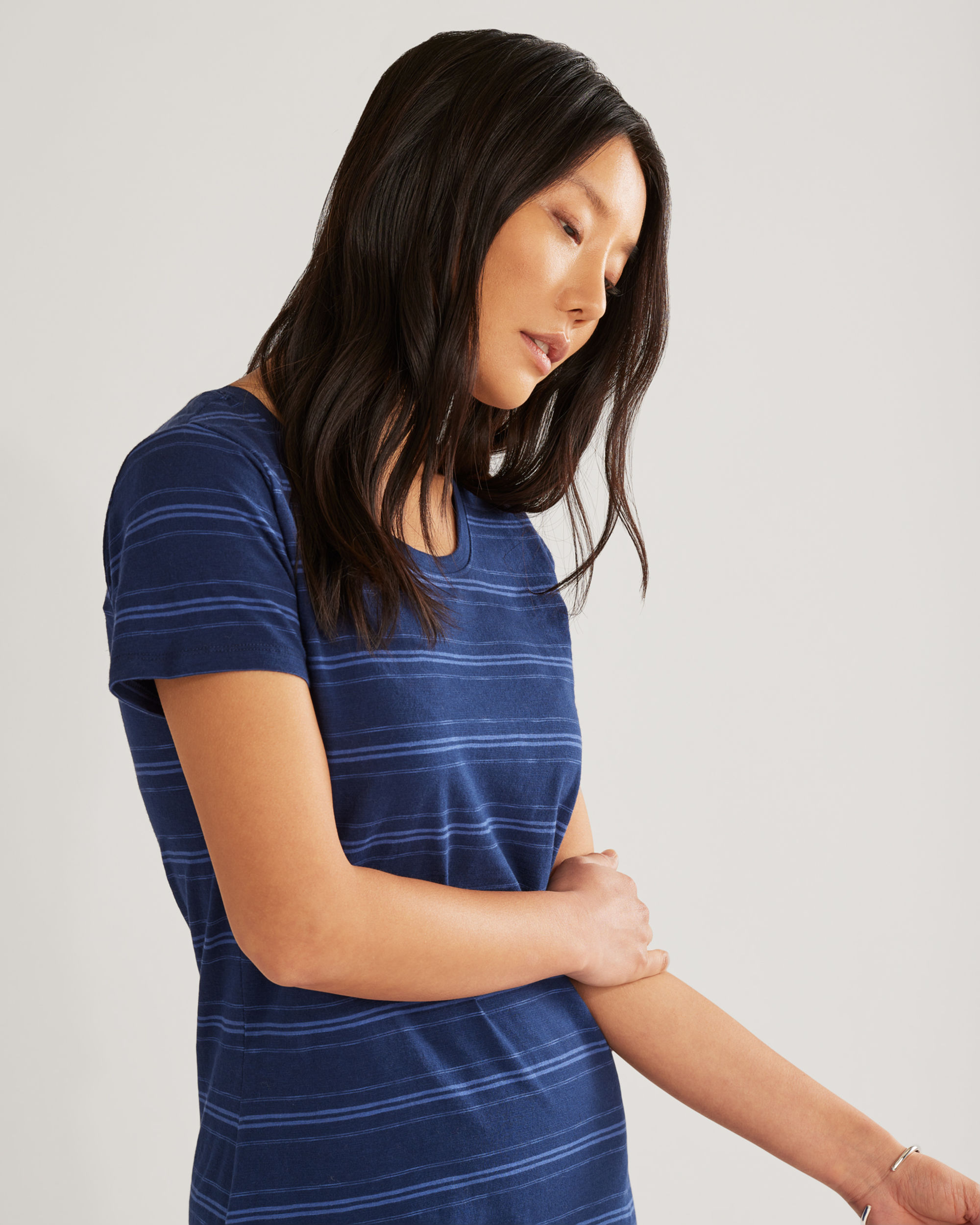 WOMEN'S COTTON SLUB MIDI DRESS