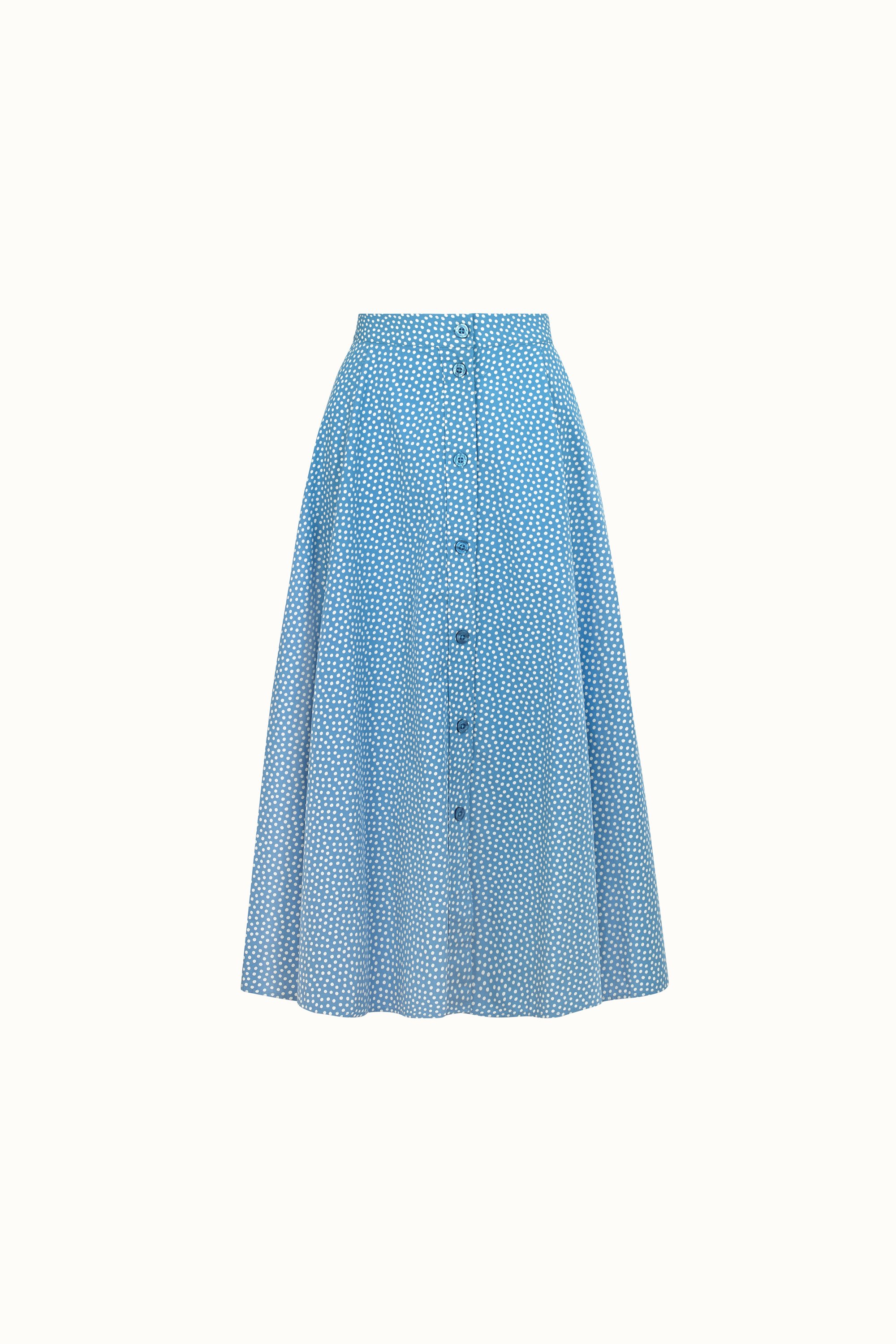 Scattered Spot Button-through Midi Skirt