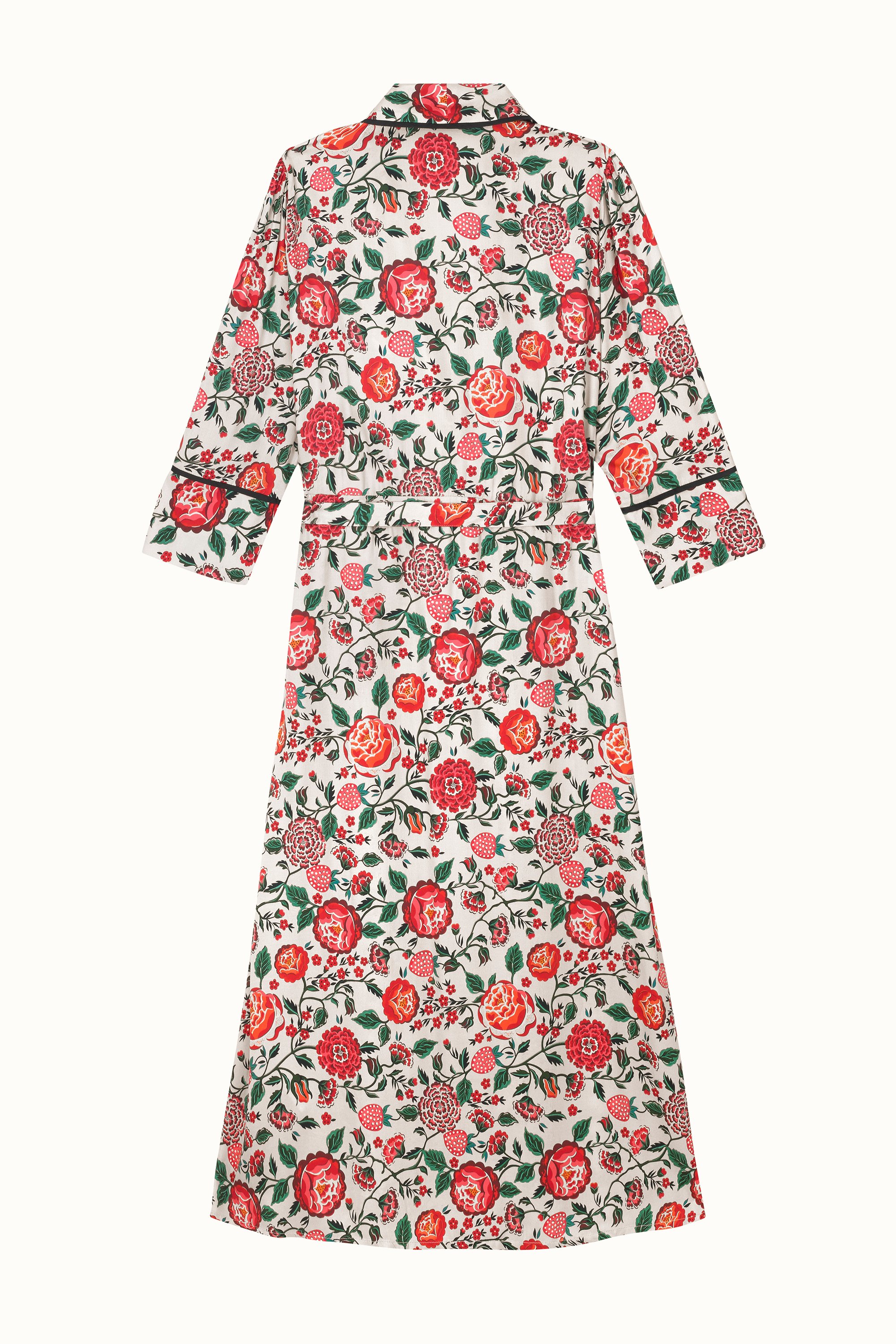 Strawberry Garden Printed Wrap Dress