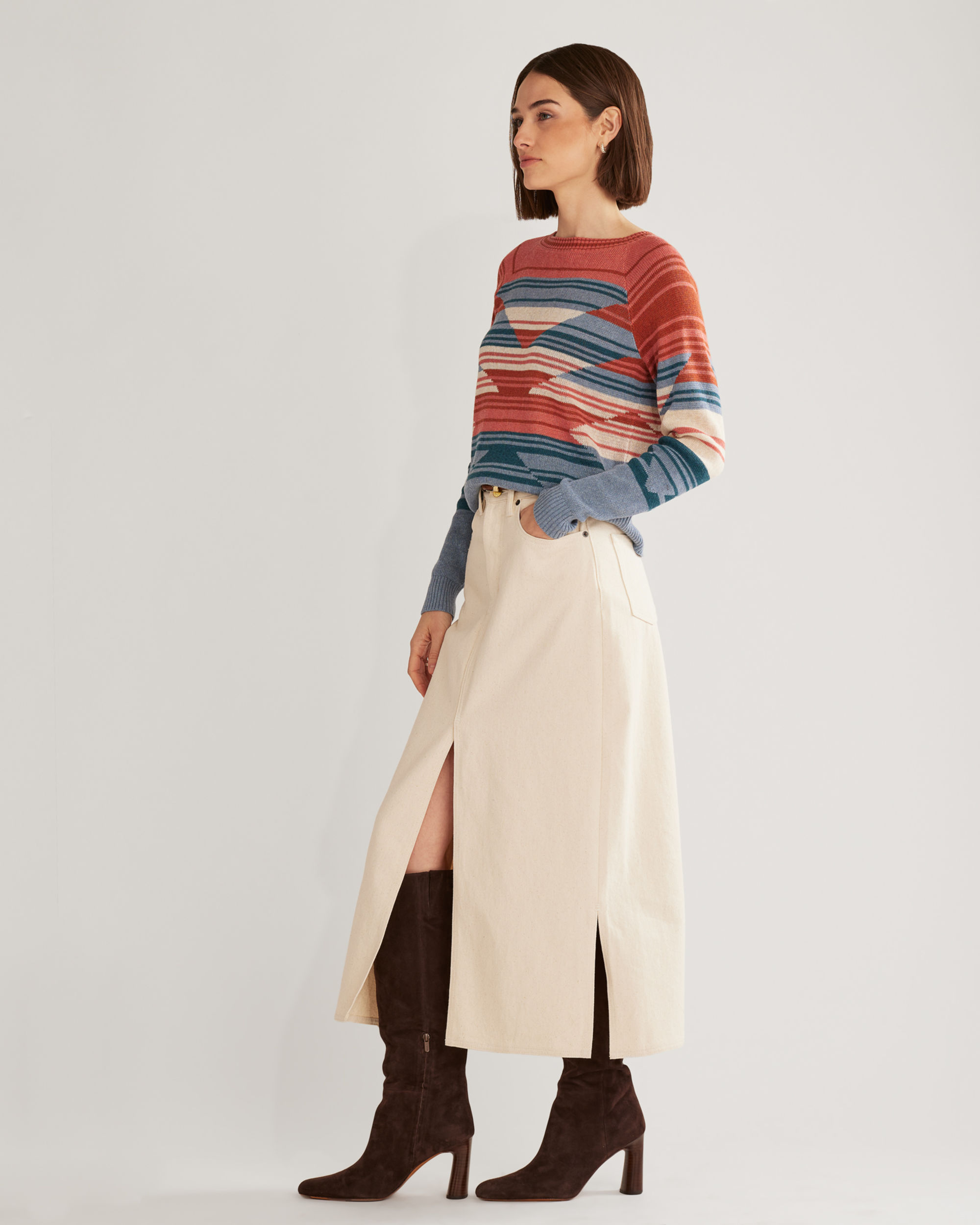 WOMEN'S RAGLAN COTTON GRAPHIC SWEATER