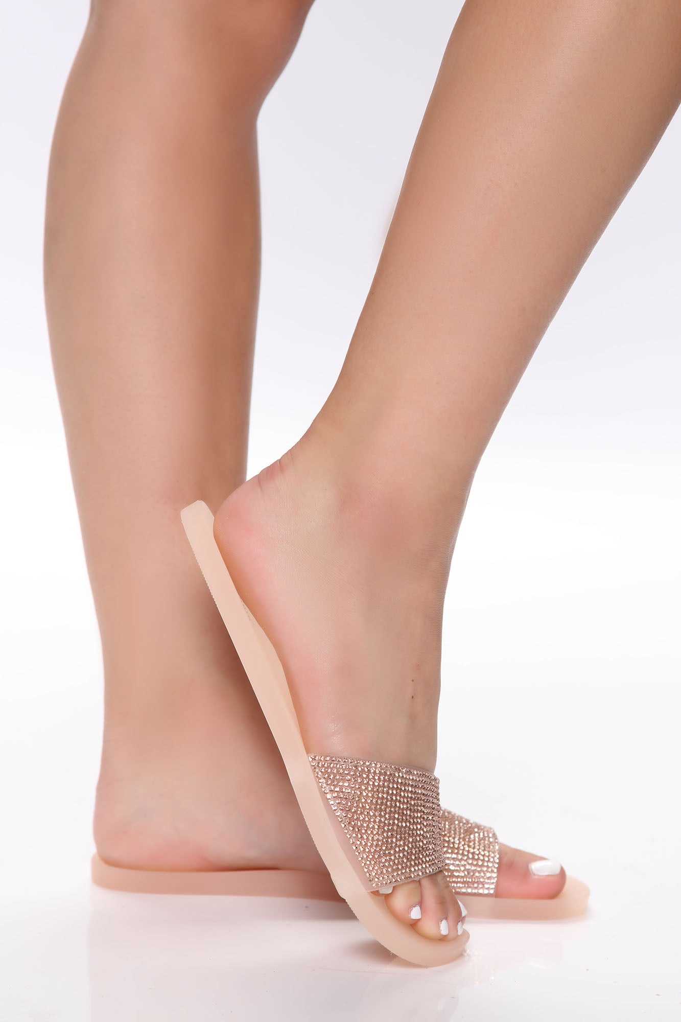 Just Got My Toes Done Flat Sandals   Nude