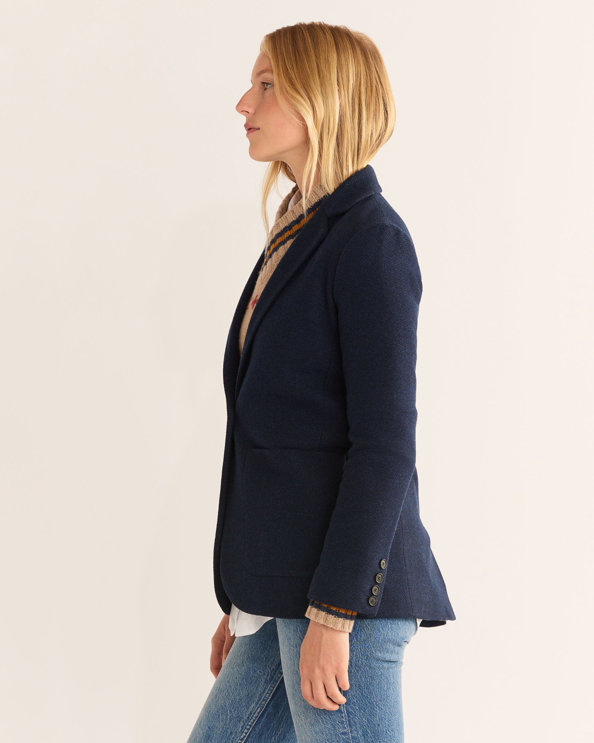 WOMEN'S DAVIS CHEVRON WOOL BLAZER