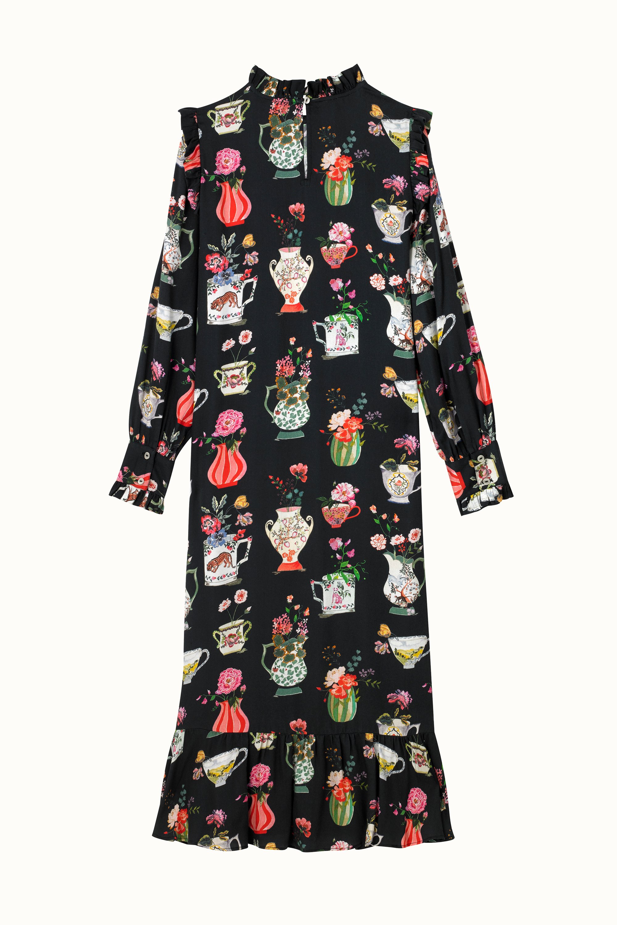 Cups & Vases Frill Detail Midi Dress