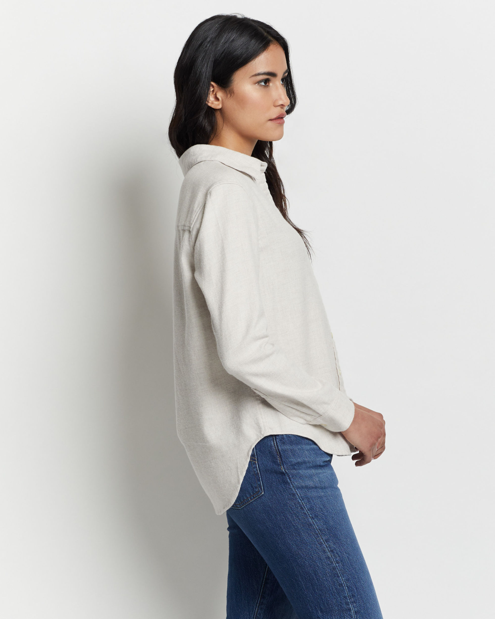 WOMEN'S BOYFRIEND DOUBLE-BRUSHED FLANNEL SHIRT