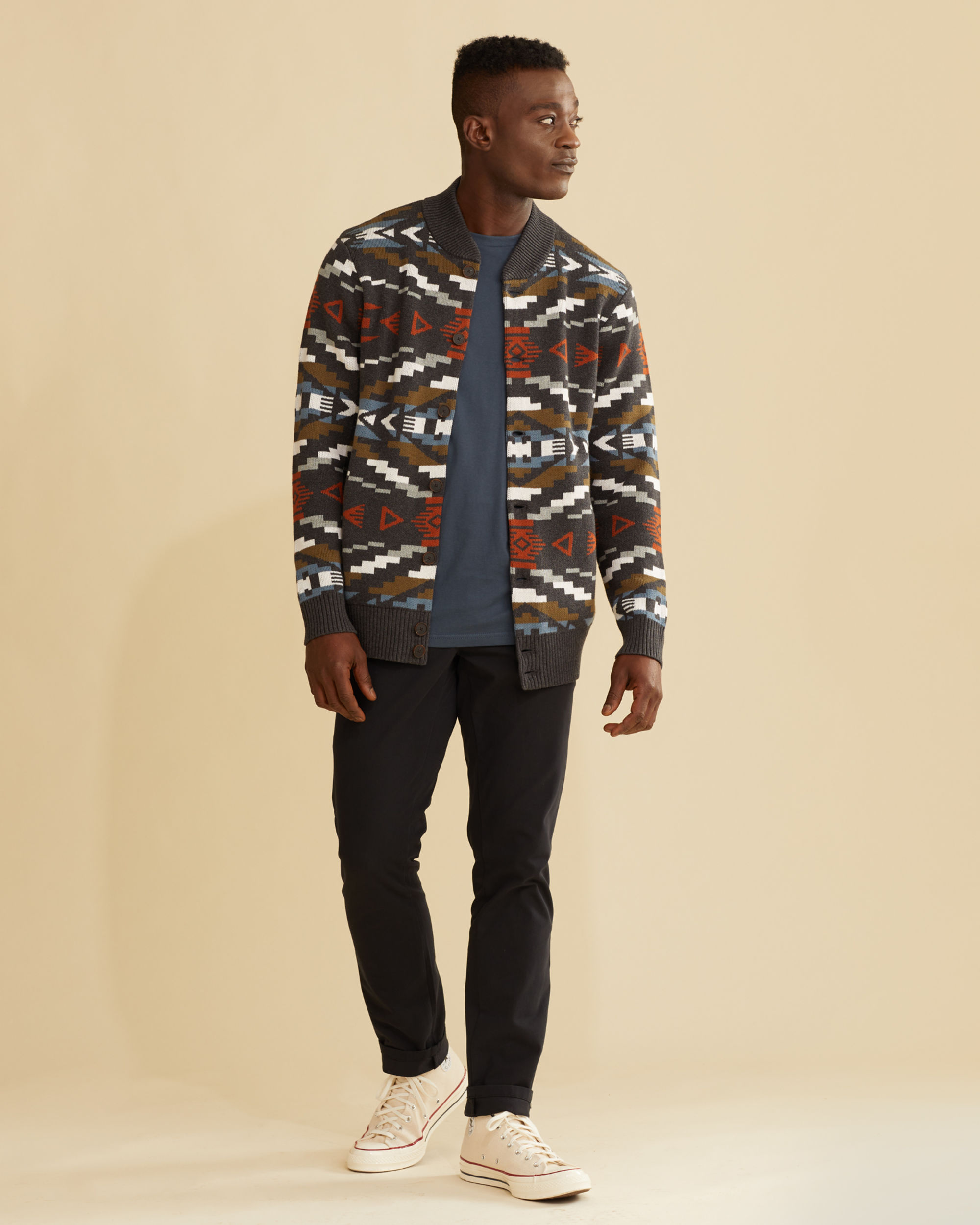 MEN'S CARICO COTTON CARDIGAN