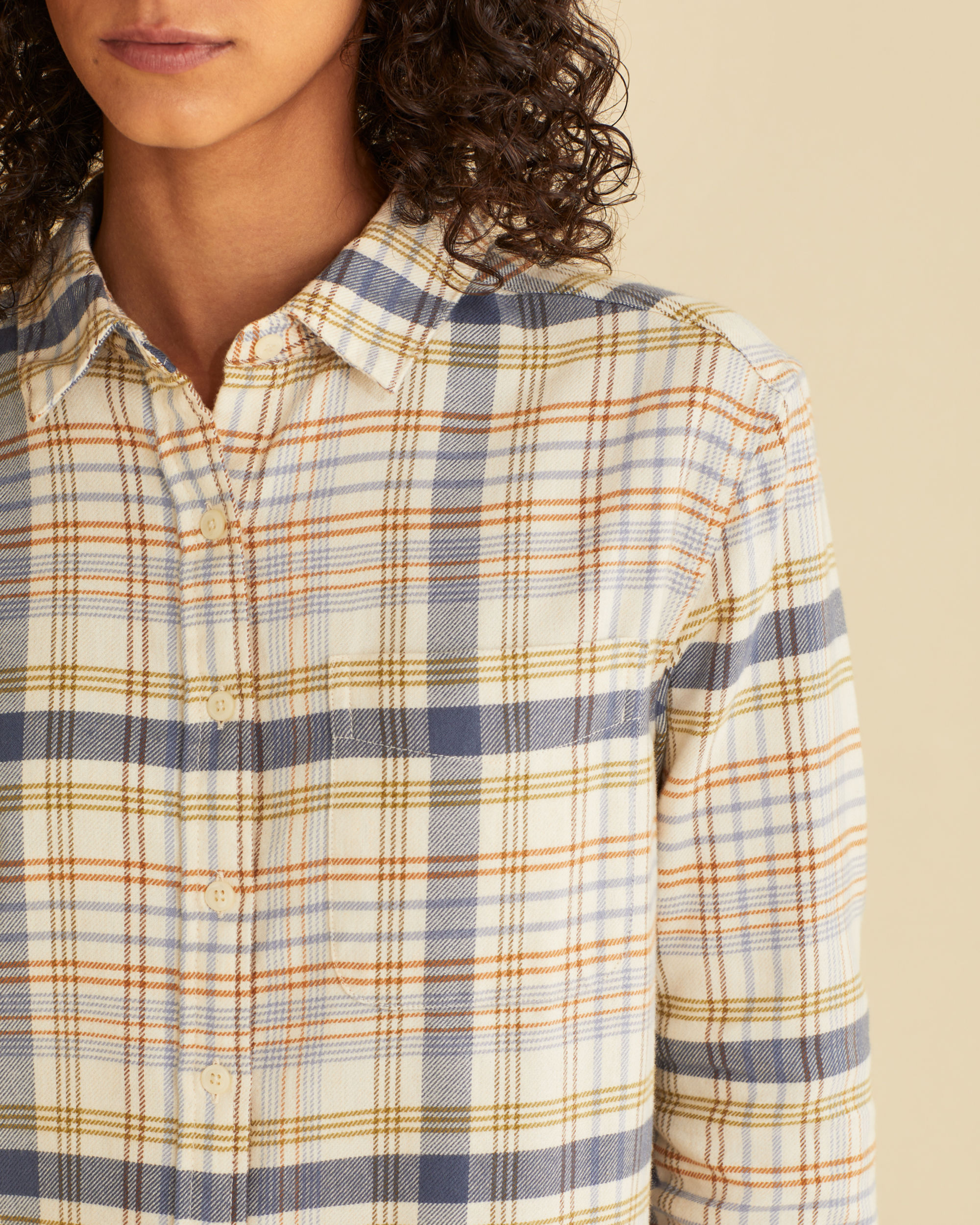 WOMEN'S BOYFRIEND DOUBLE-BRUSHED FLANNEL SHIRT