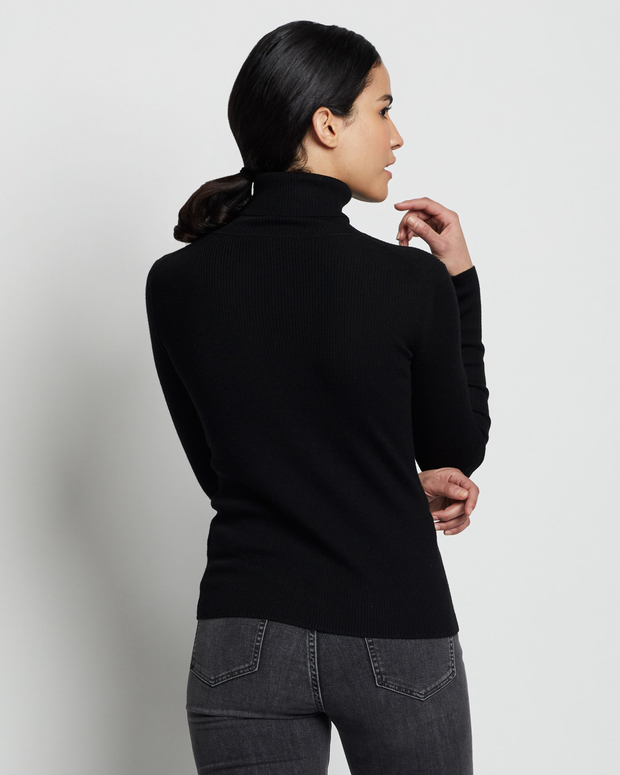 WOMEN'S RIB MERINO TURTLENECK