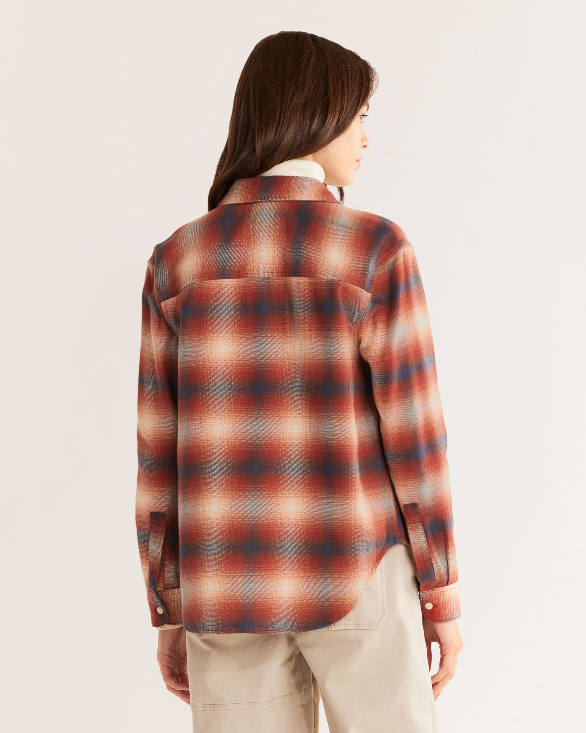 WOMEN'S BOYFRIEND DOUBLE-BRUSHED FLANNEL SHIRT