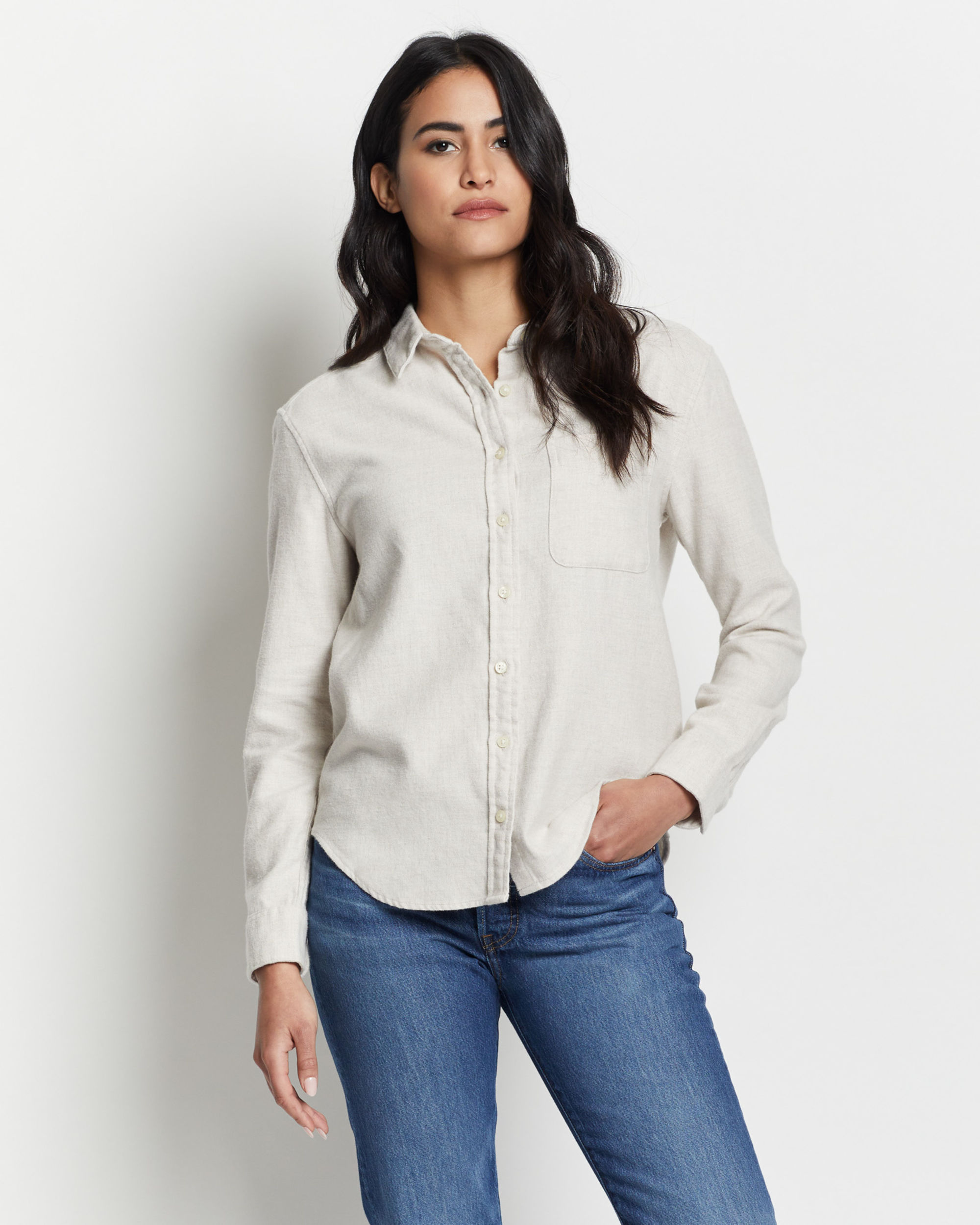 WOMEN'S BOYFRIEND DOUBLE-BRUSHED FLANNEL SHIRT