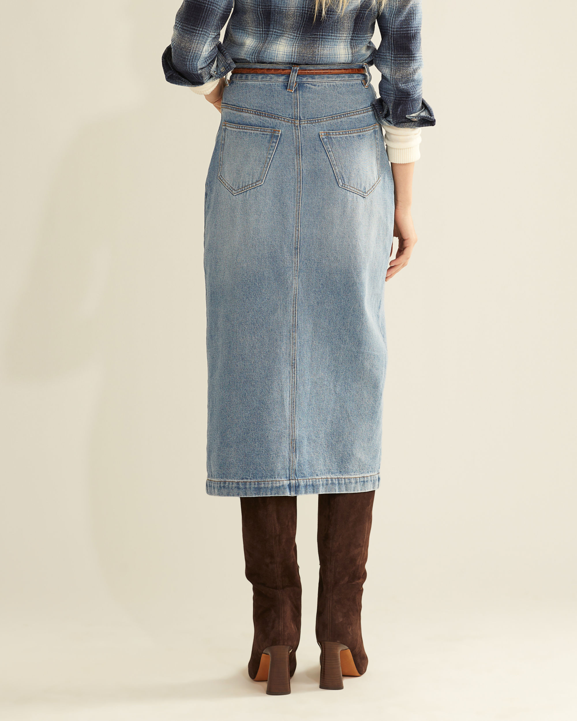 WOMEN'S LONG DENIM SKIRT