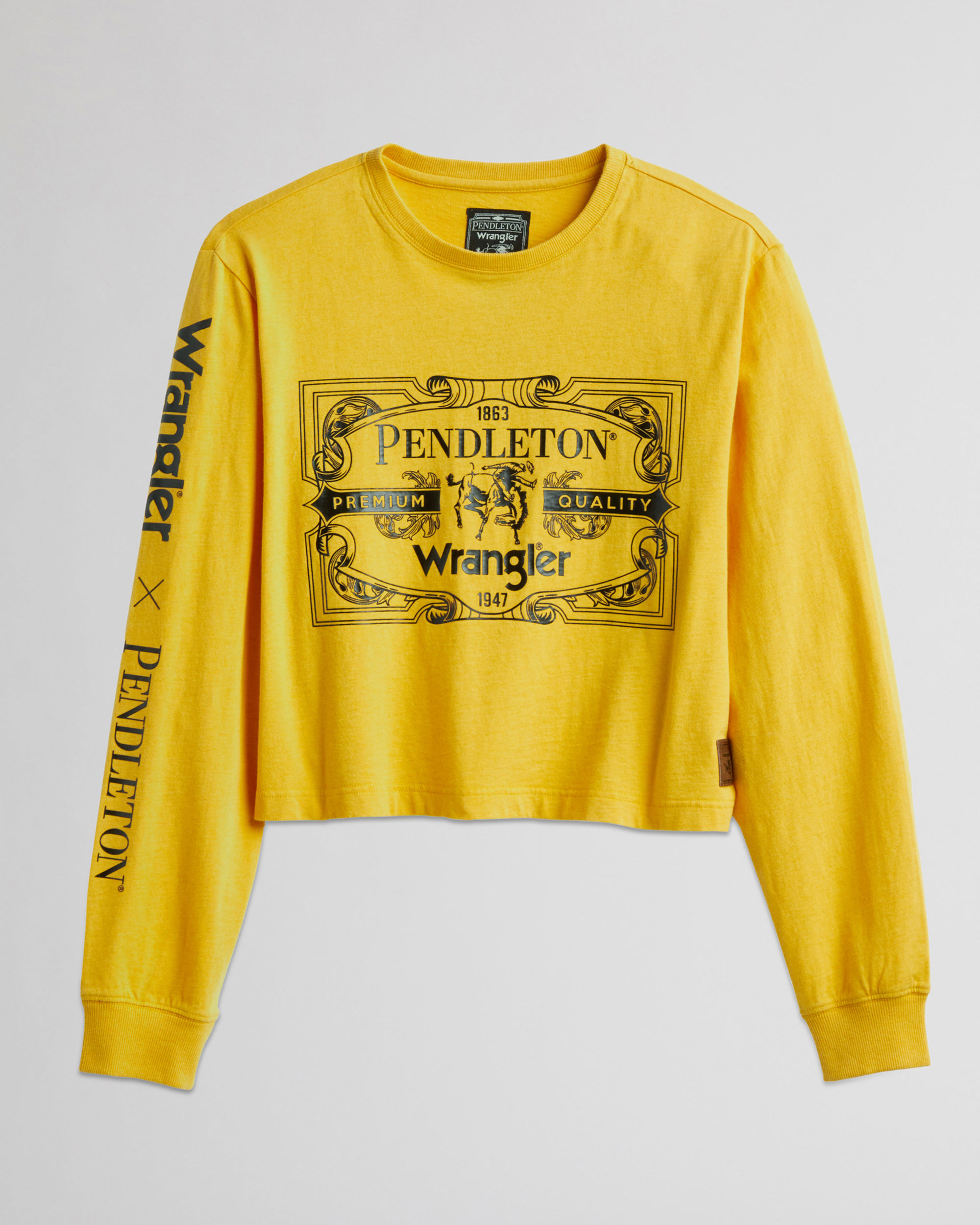 WRANGLER X PENDLETON WOMEN'S LONG-SLEEVE CROPPED LOGO TEE