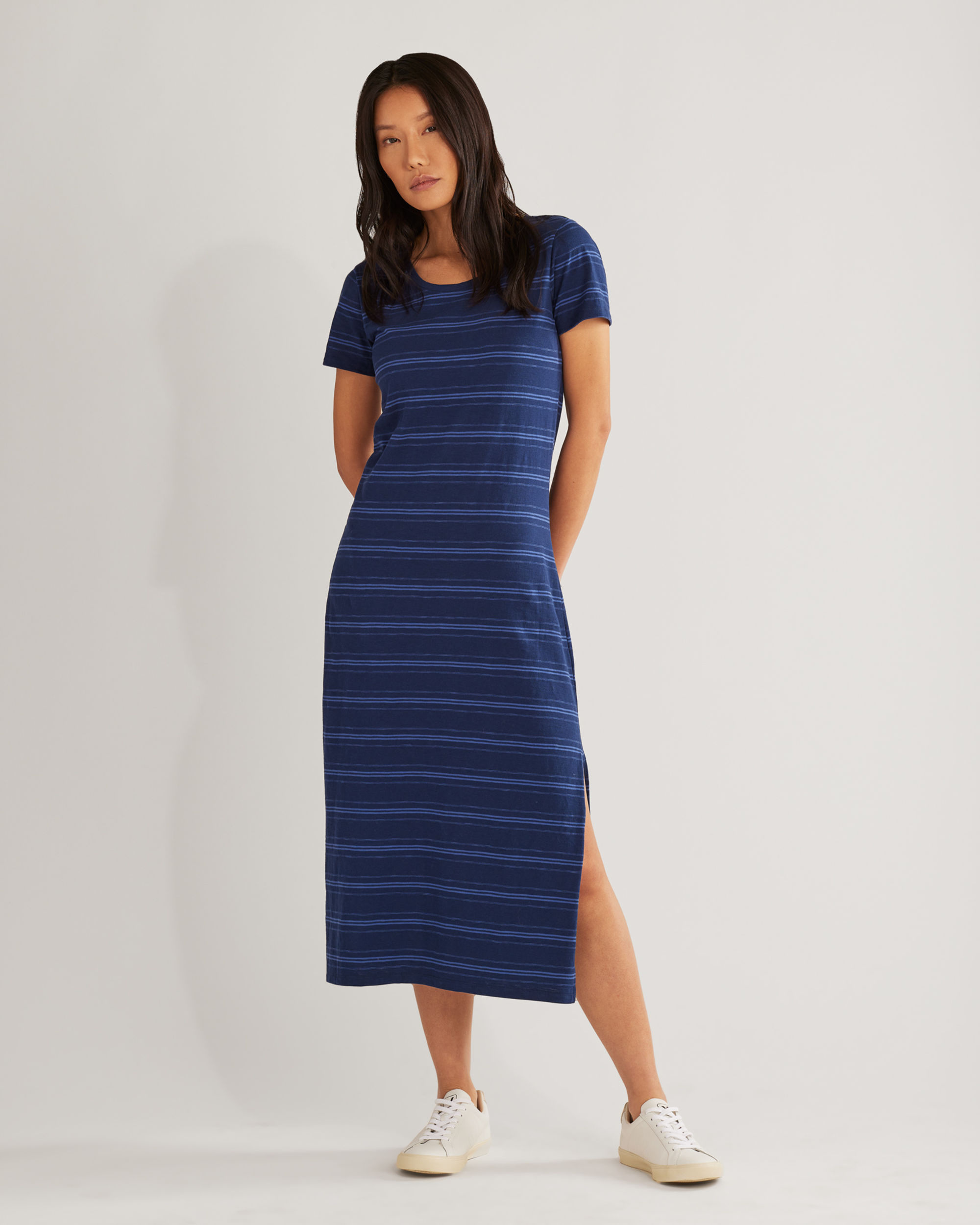 WOMEN'S COTTON SLUB MIDI DRESS