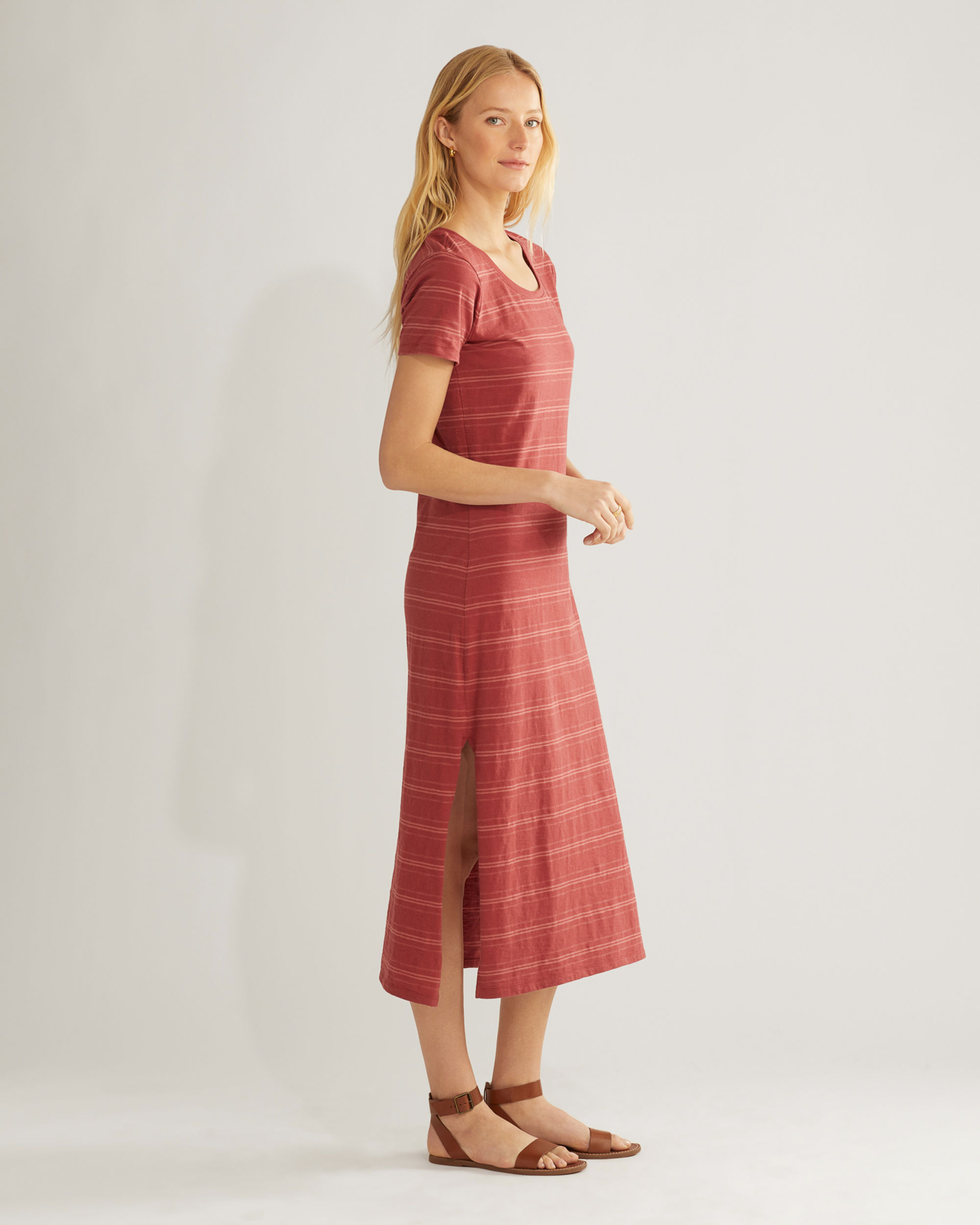 WOMEN'S COTTON SLUB MIDI DRESS