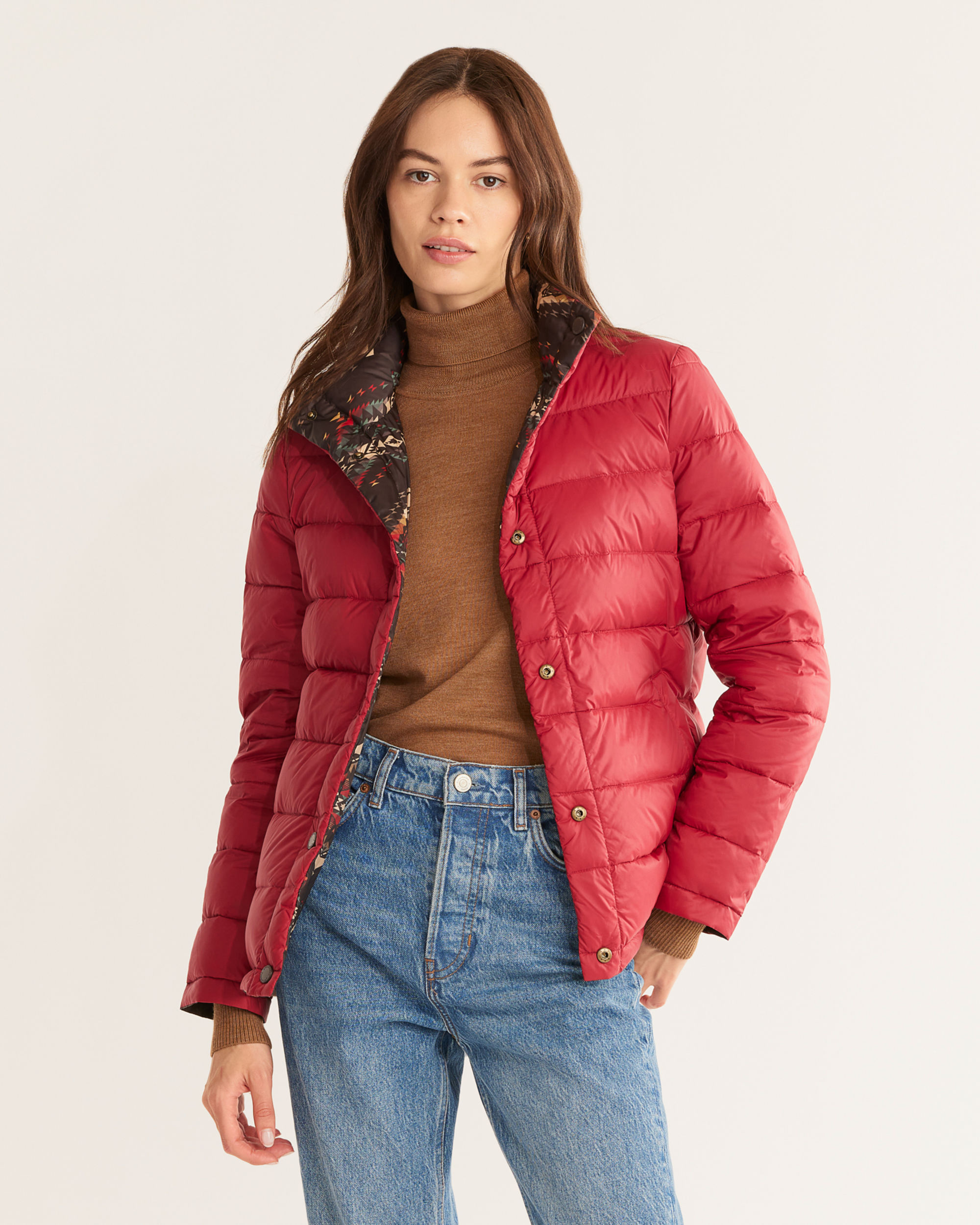 WOMEN'S PACKABLE DOWN REVERSIBLE JACKET