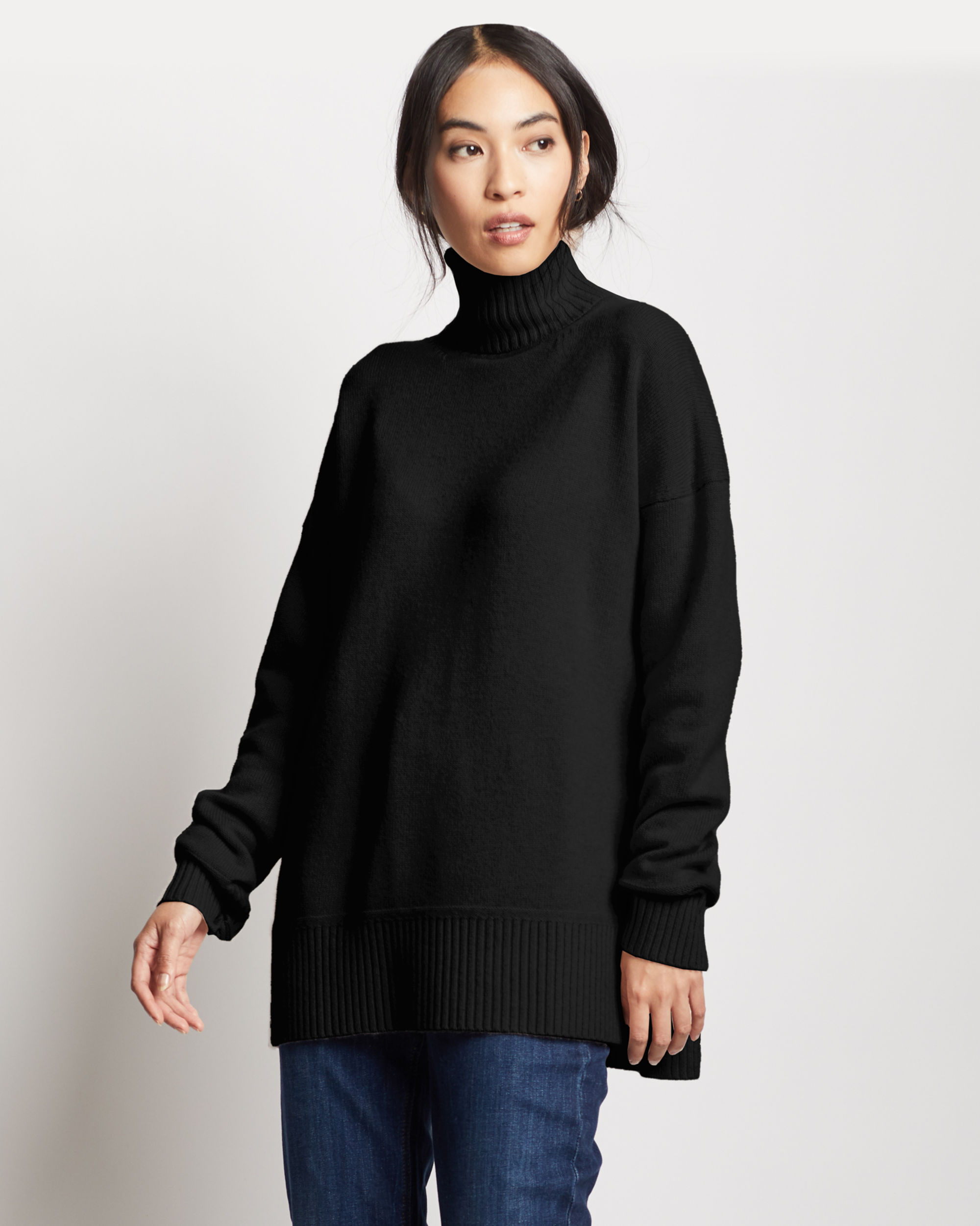 WOMEN'S MERINO/CASHMERE OVERSIZED TURTLENECK