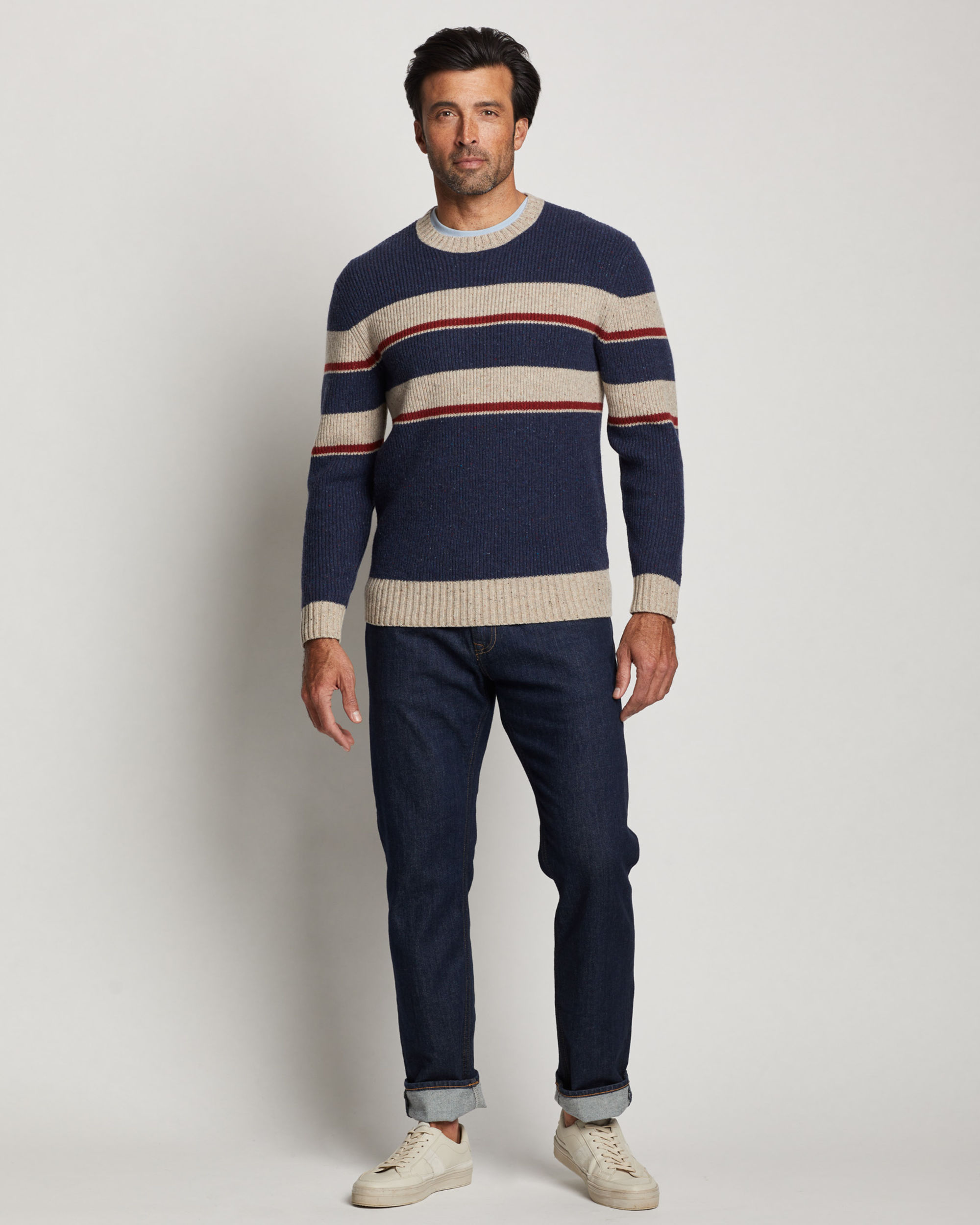 MEN'S PARK STRIPE MERINO SWEATER
