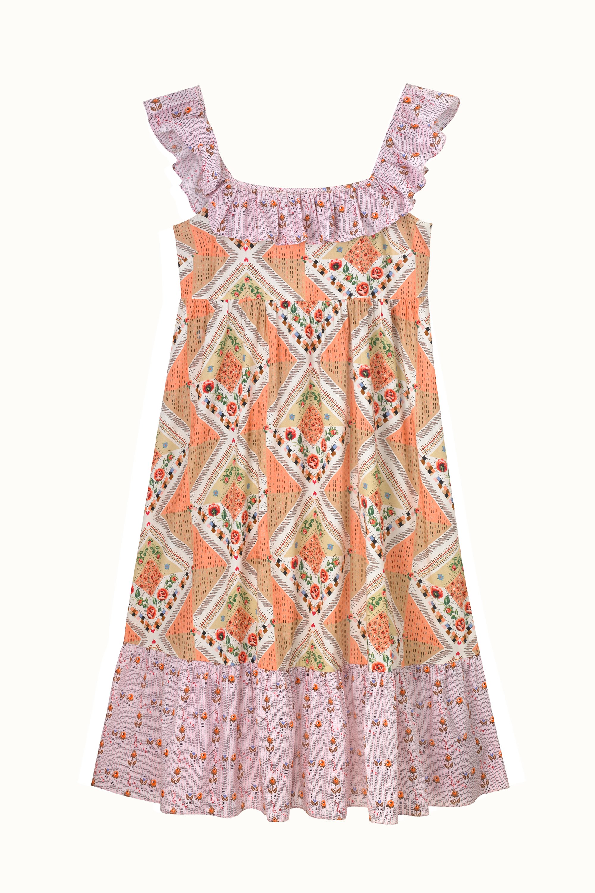 Patchwork Organic Ruffle Dreamer Dress