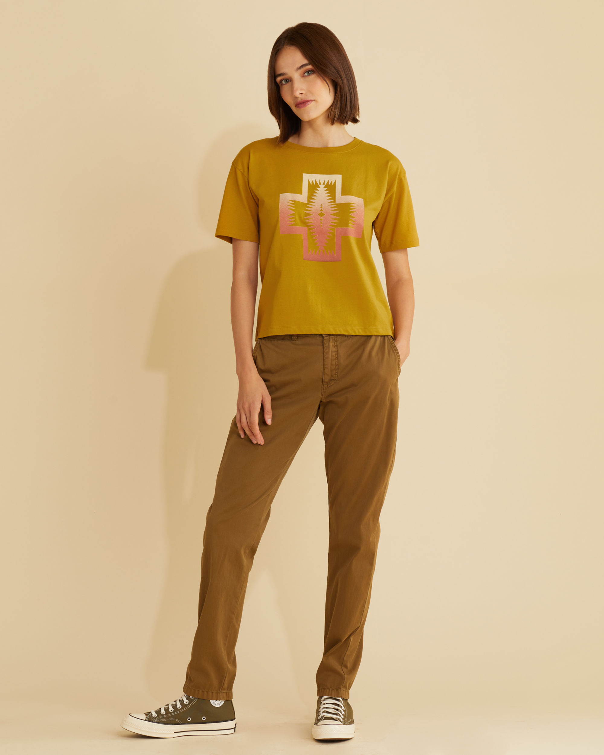 WOMEN'S CROPPED DESCHUTES GRAPHIC TEE
