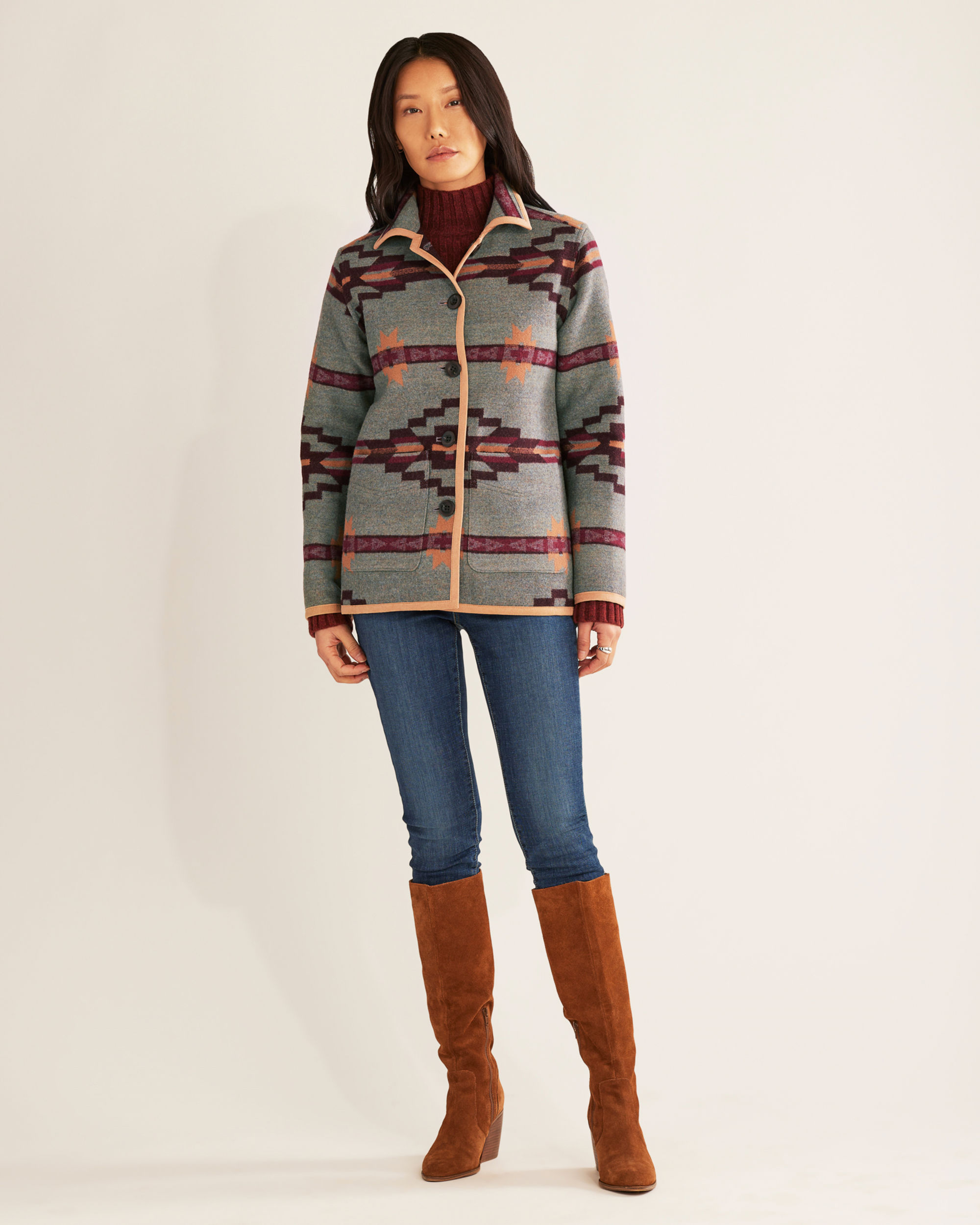 WOMEN'S REVERSIBLE WOOL BARN COAT
