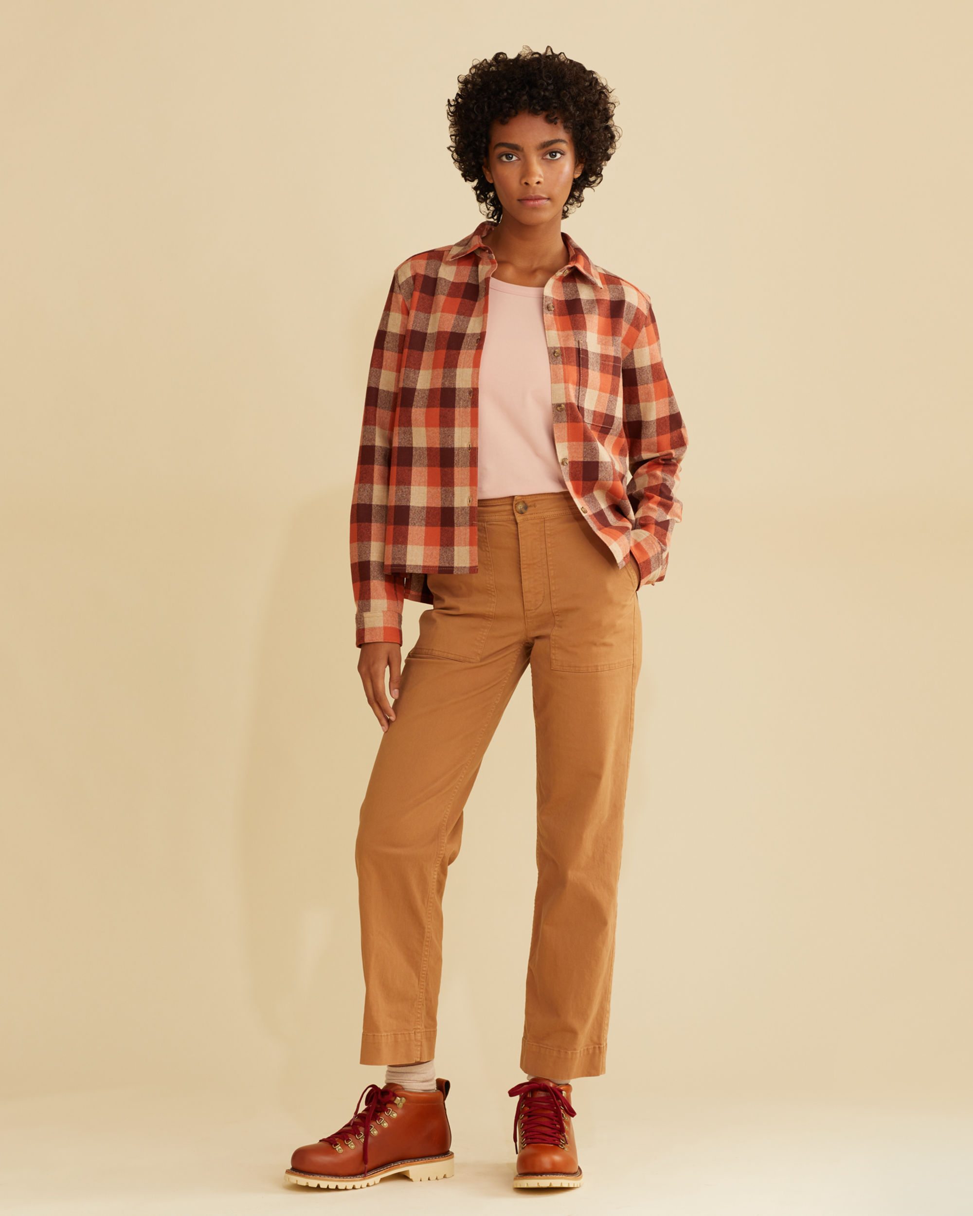 WOMEN'S CROPPED WOOL SHIRT