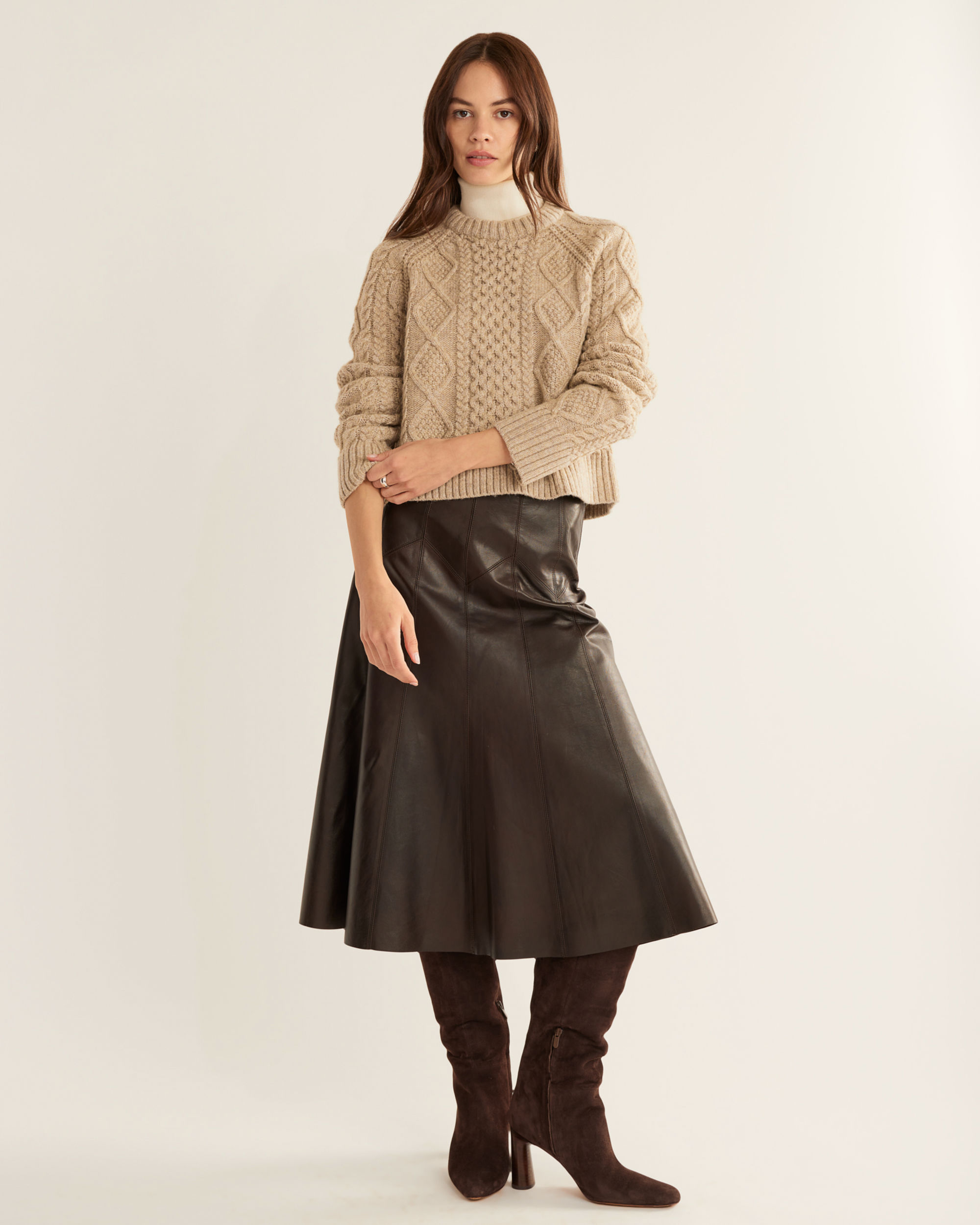 WOMEN’S SHETLAND COLLECTION FISHERMAN SWEATER