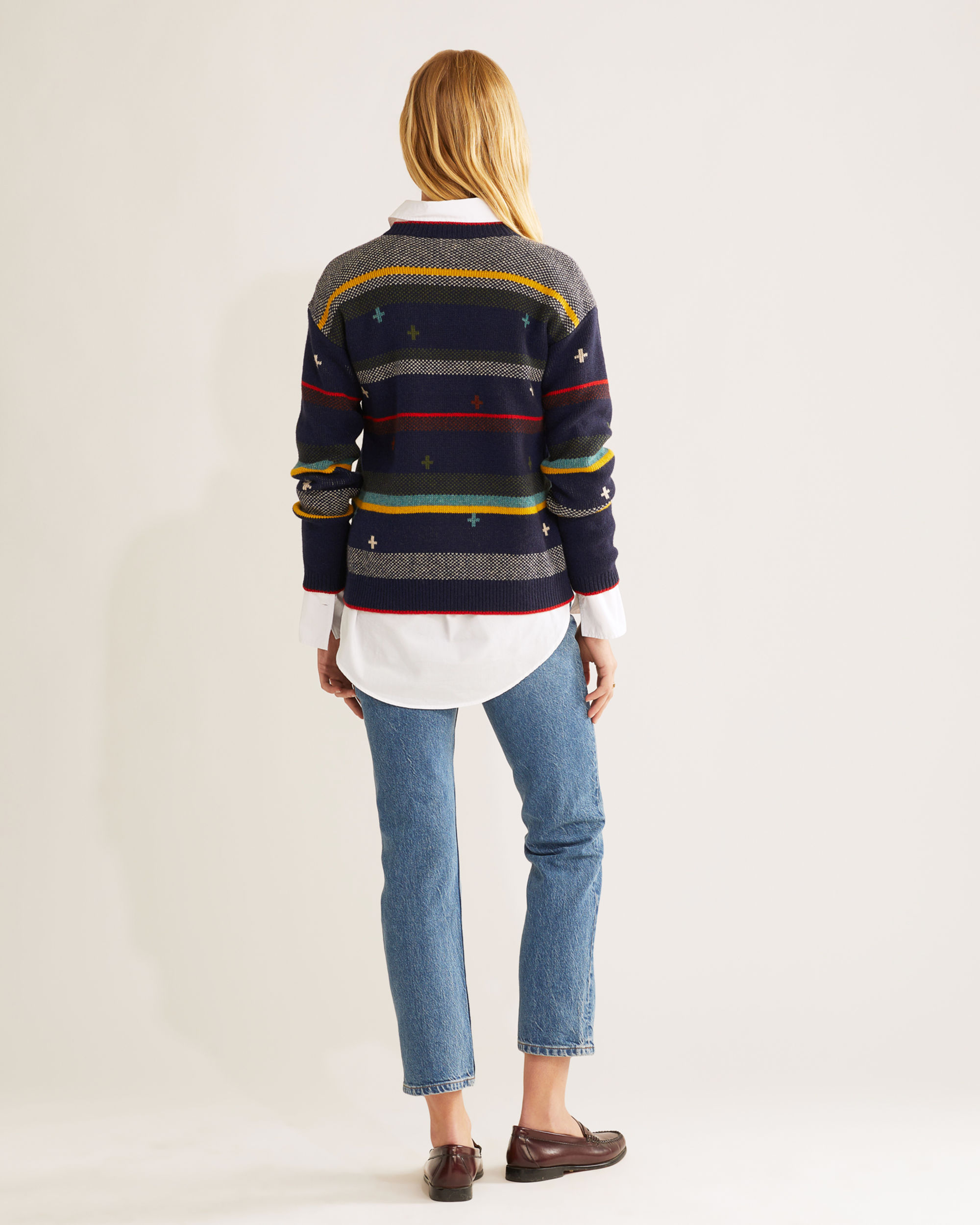 WOMEN'S BRIDGER STRIPE LAMBSWOOL SWEATER