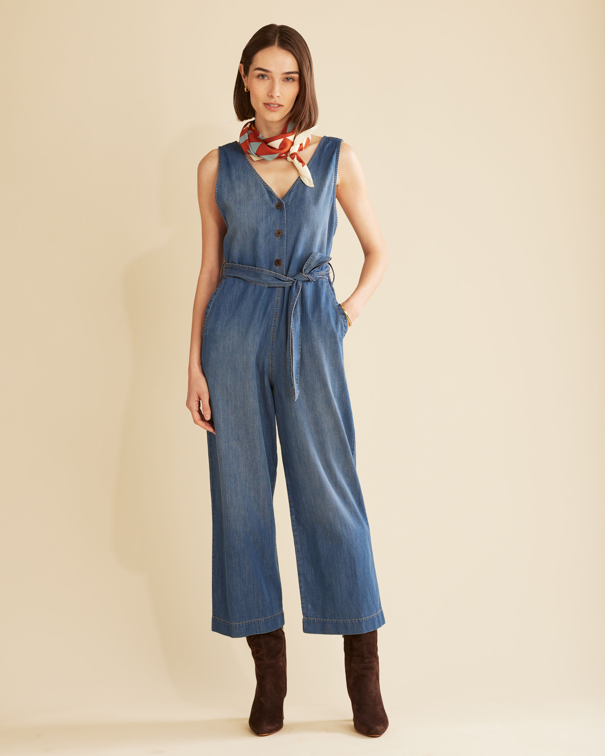 WOMEN'S CHAMBRAY JUMPSUIT