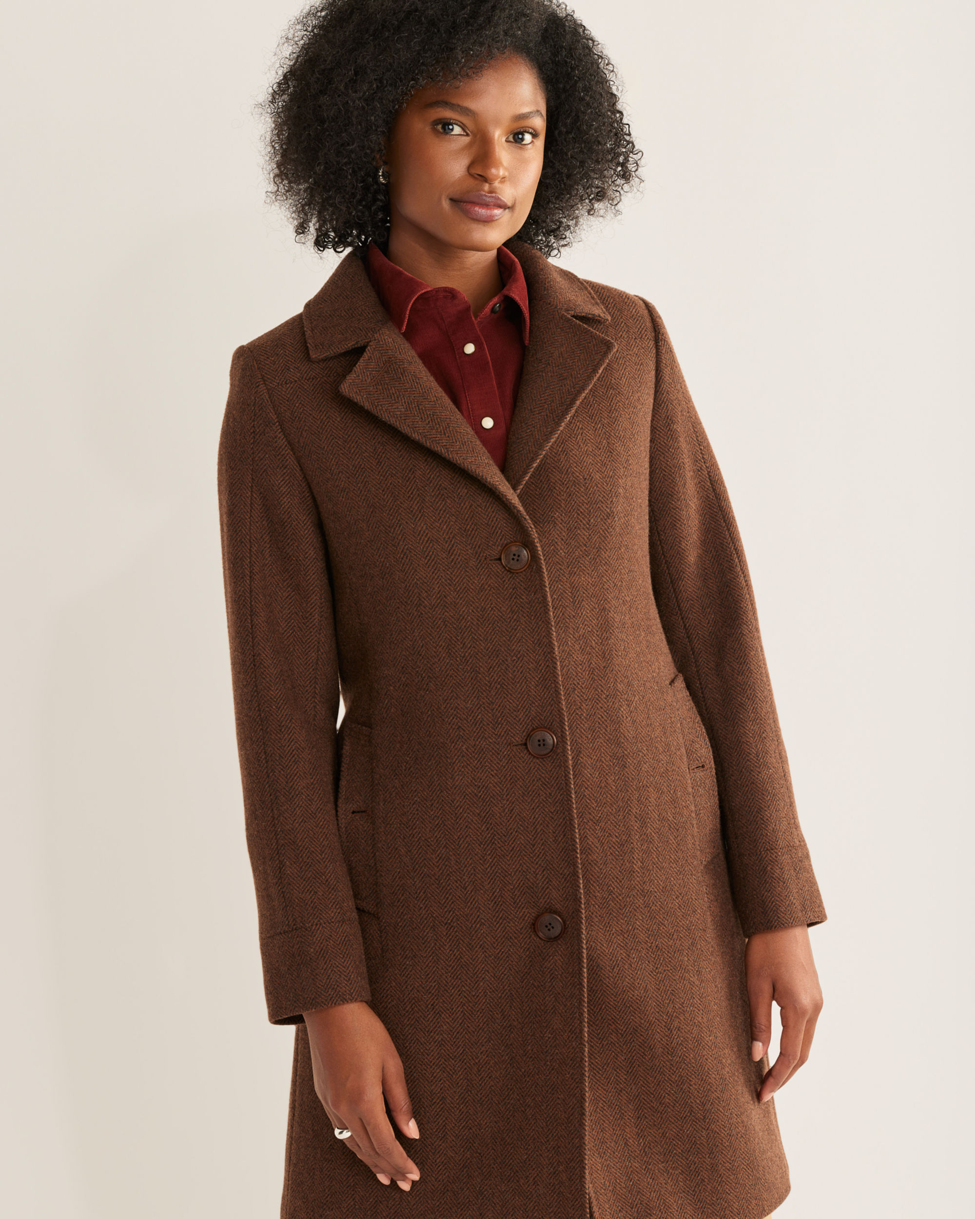 WOMEN'S TWEED WALKER WOOL COAT