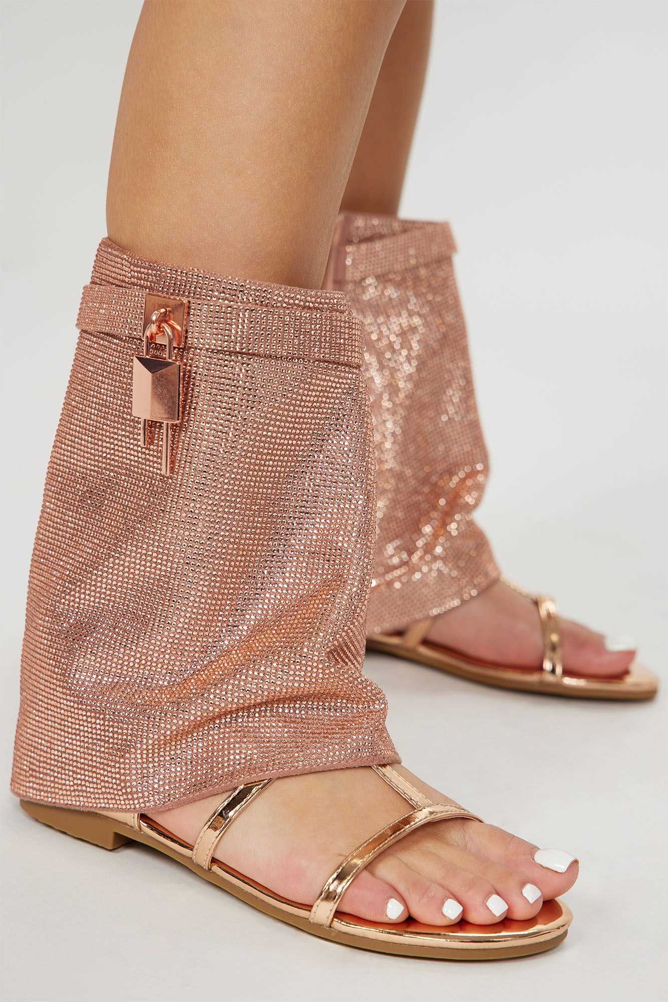 Don t Worry I Got It Flat Sandals   Rose Gold