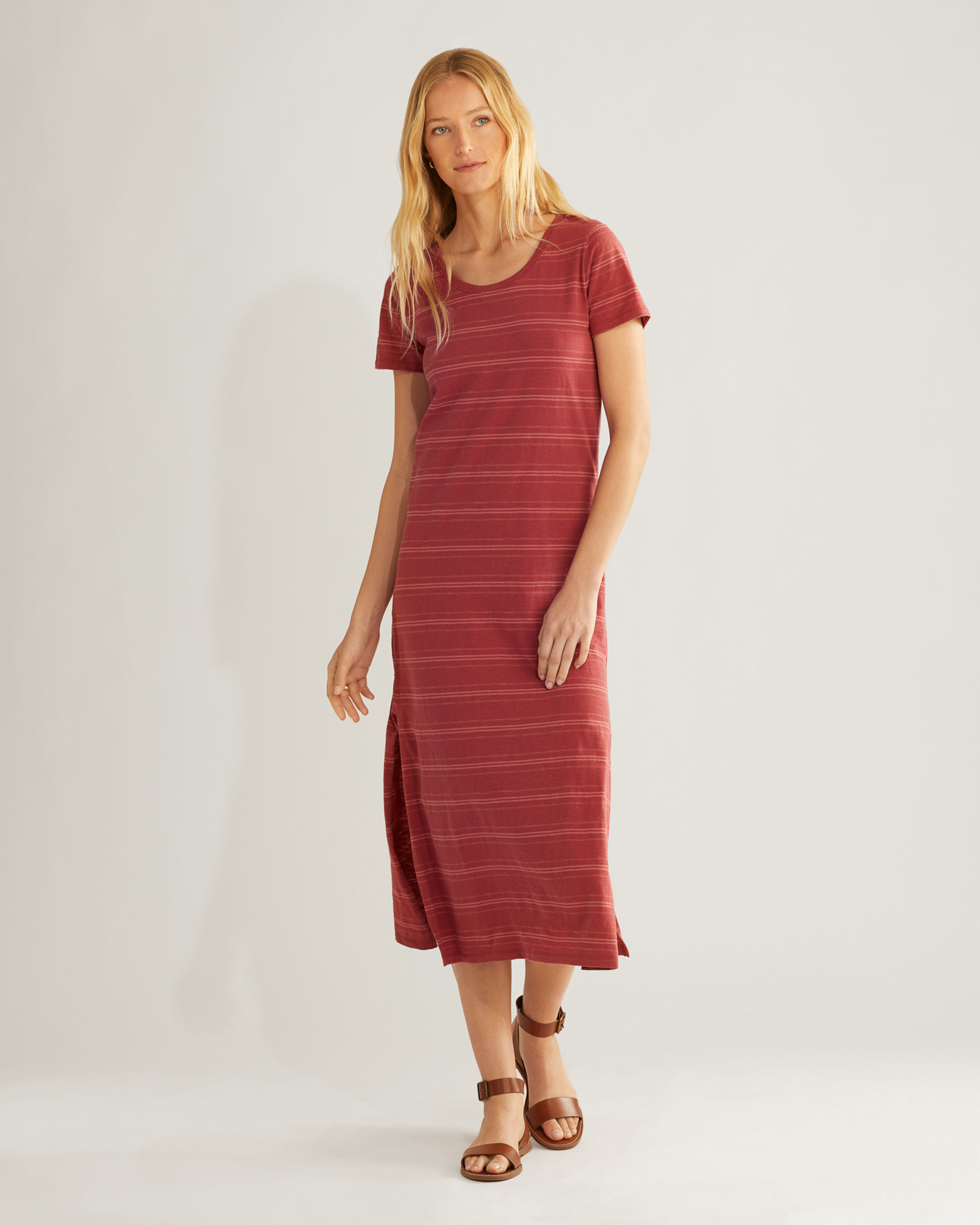 WOMEN'S COTTON SLUB MIDI DRESS
