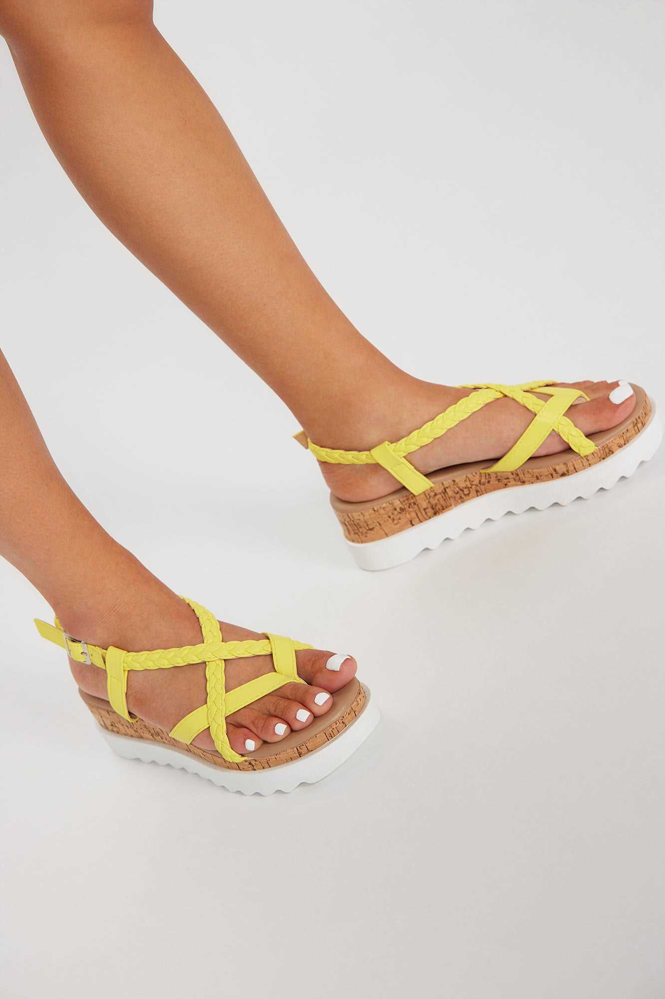 Maiara Flatform Sandals   Yellow