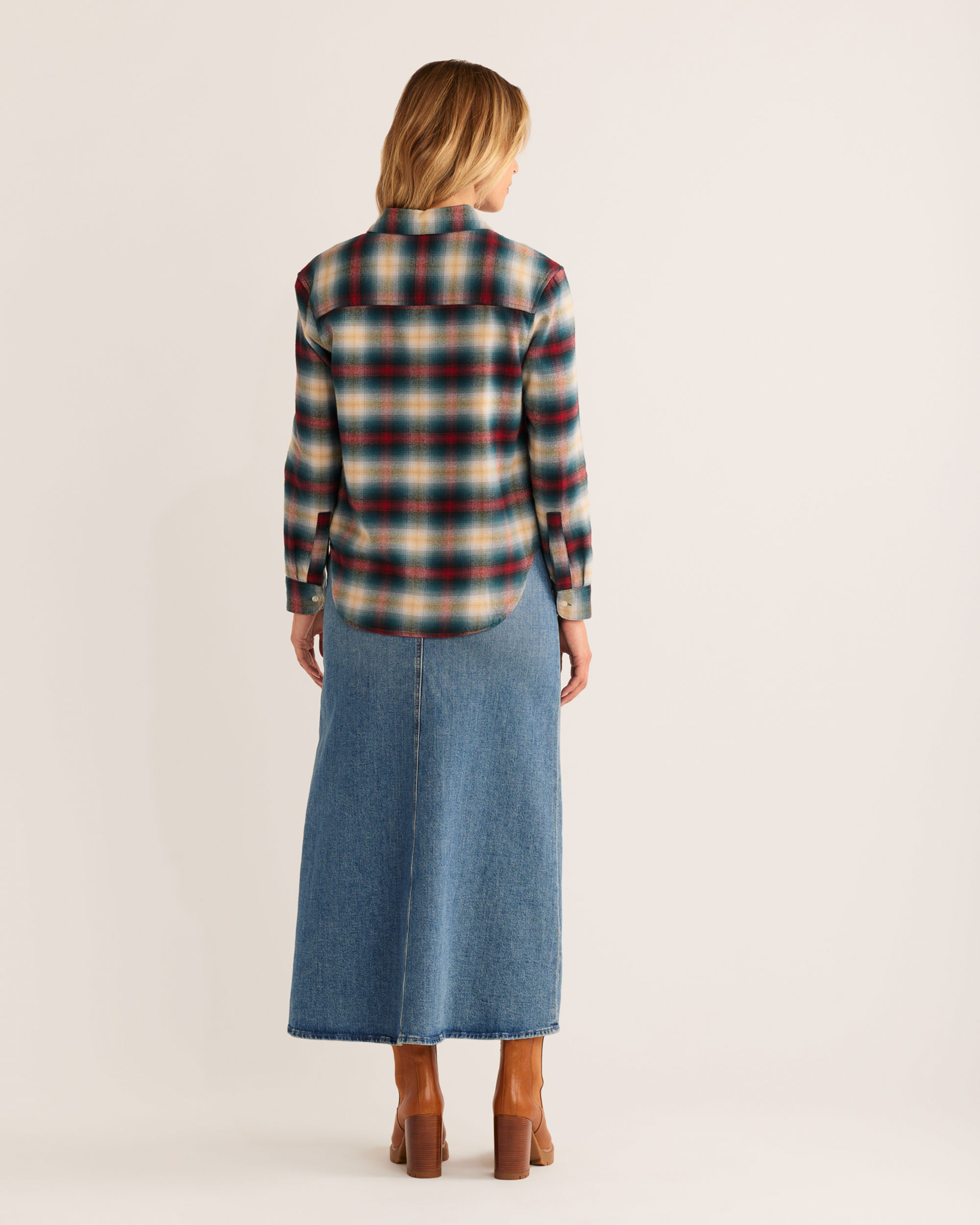 WOMEN'S BOYFRIEND DOUBLE-BRUSHED FLANNEL SHIRT