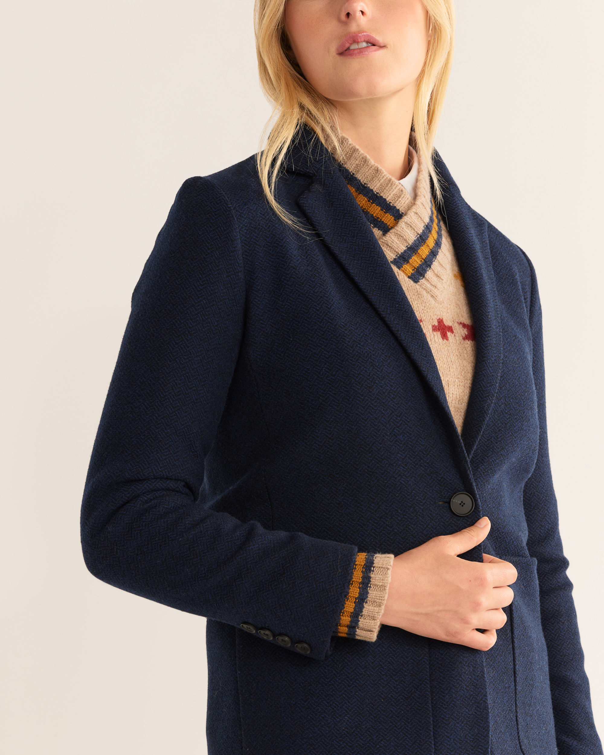 WOMEN'S DAVIS CHEVRON WOOL BLAZER