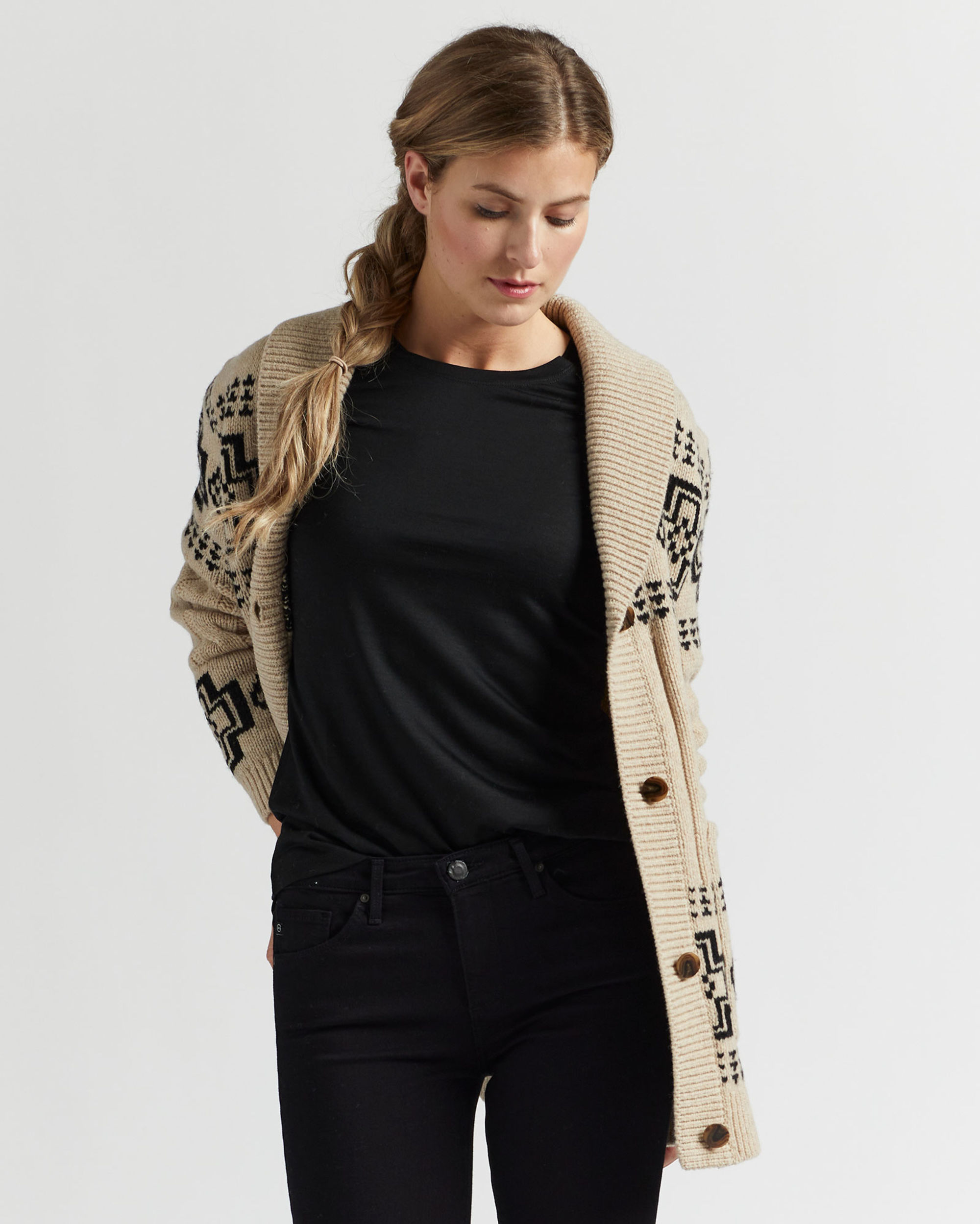 WOMEN'S HARDING LAMBSWOOL CABLE CARDIGAN