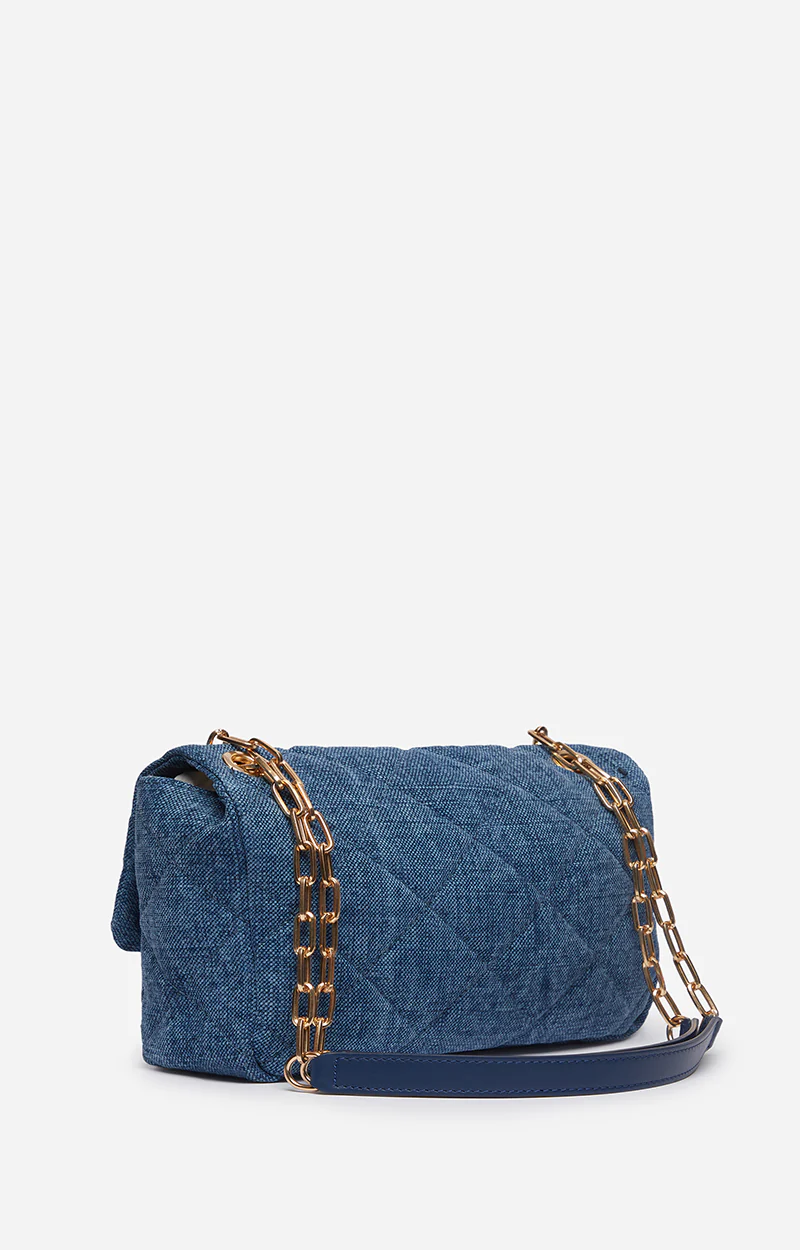 VANESSA BRUNO - Moon Bag Linen - Indigo