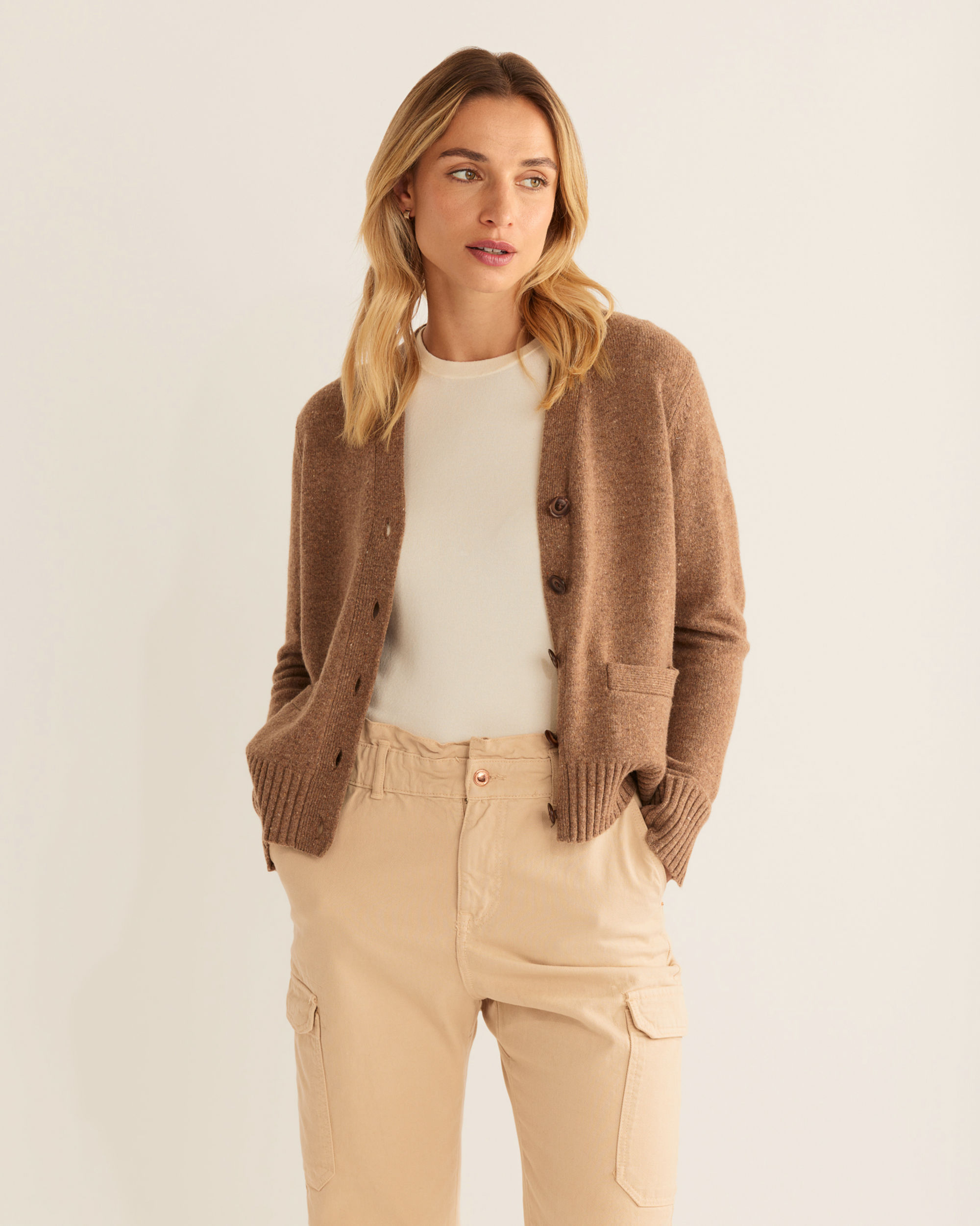 WOMEN'S MERINO CROPPED CARDIGAN