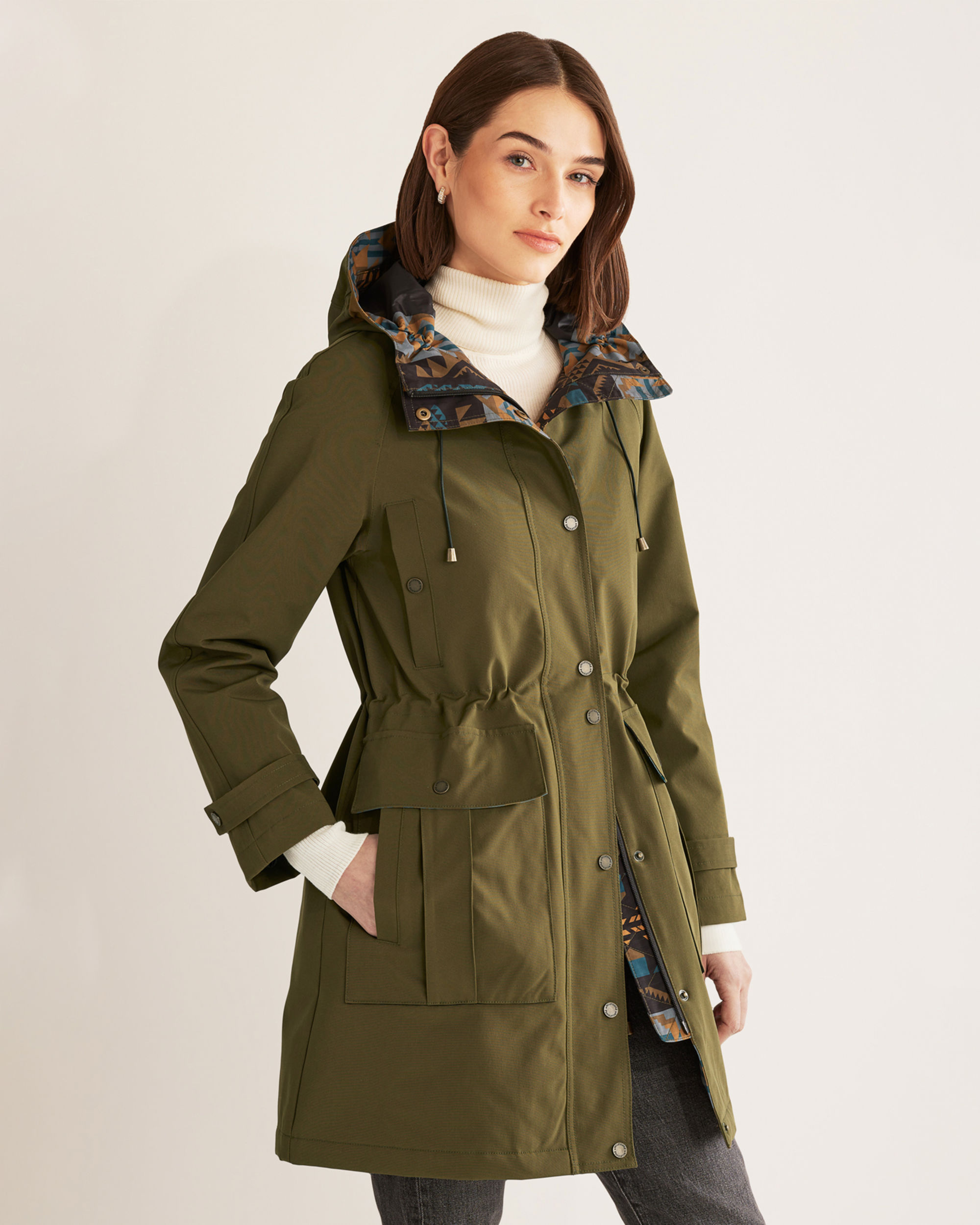 WOMEN'S BRIDGEPORT HOODED TRENCH COAT