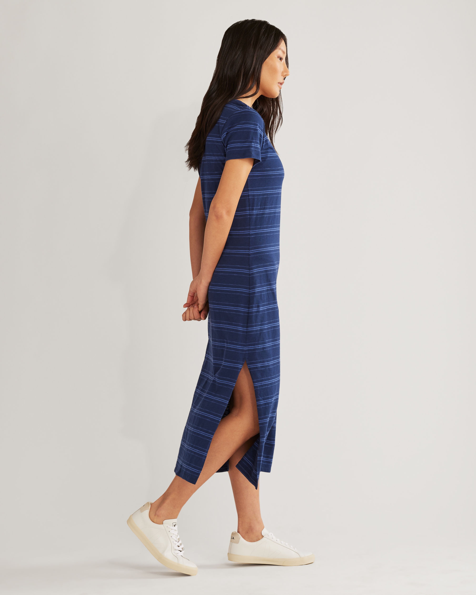 WOMEN'S COTTON SLUB MIDI DRESS