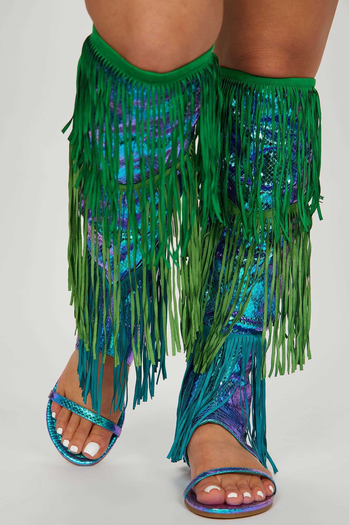 Festie Bestie Flat Sandals   Green