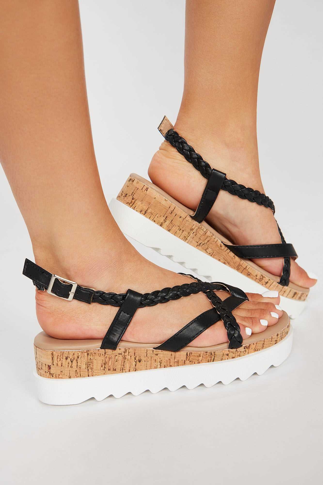 Maiara Flatform Sandals   Black