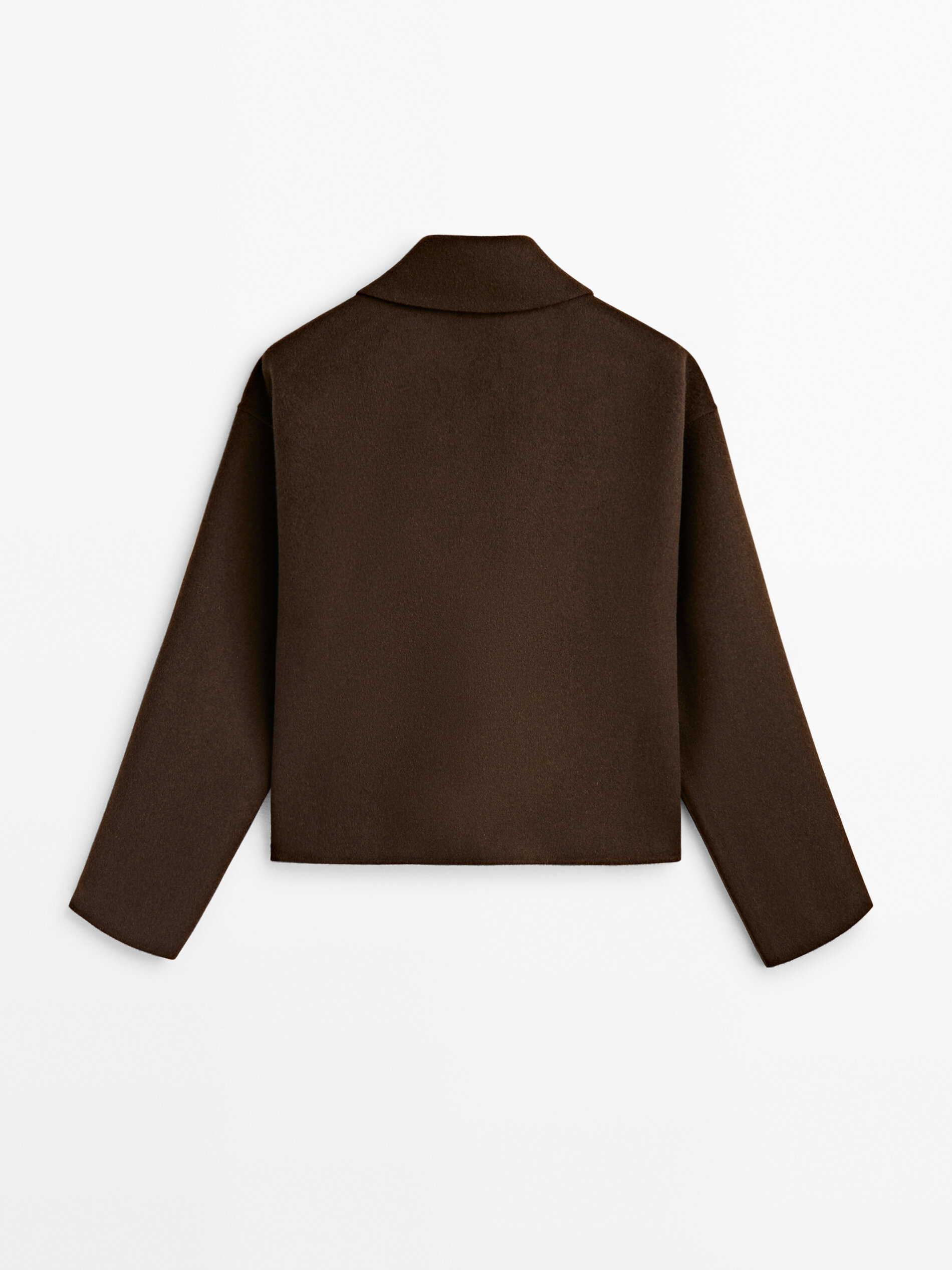 Abrigo corto mezcla lana botones dorados - VERDE OSCURO