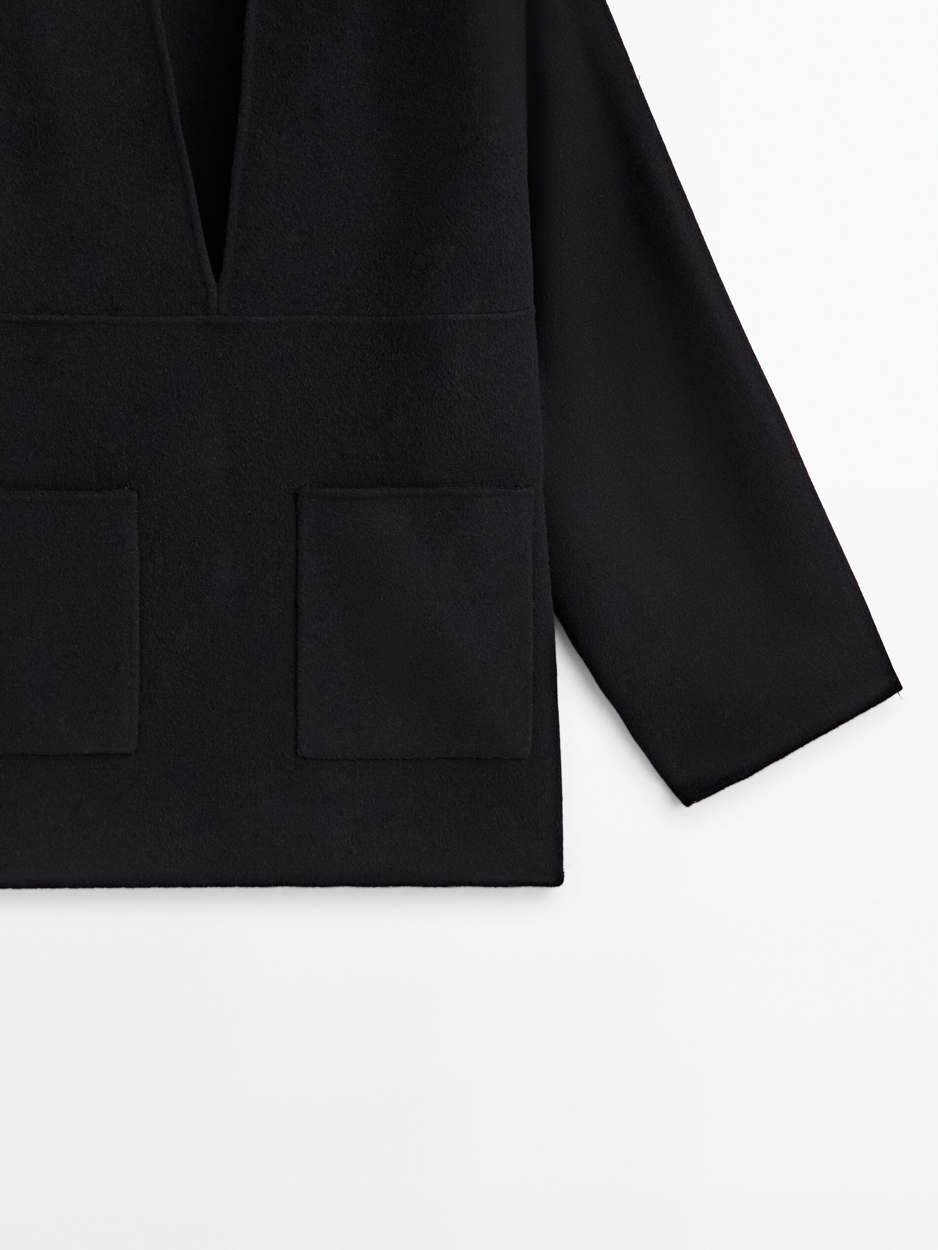 Abrigo corto mezcla lana botones dorados - AZUL MARINO