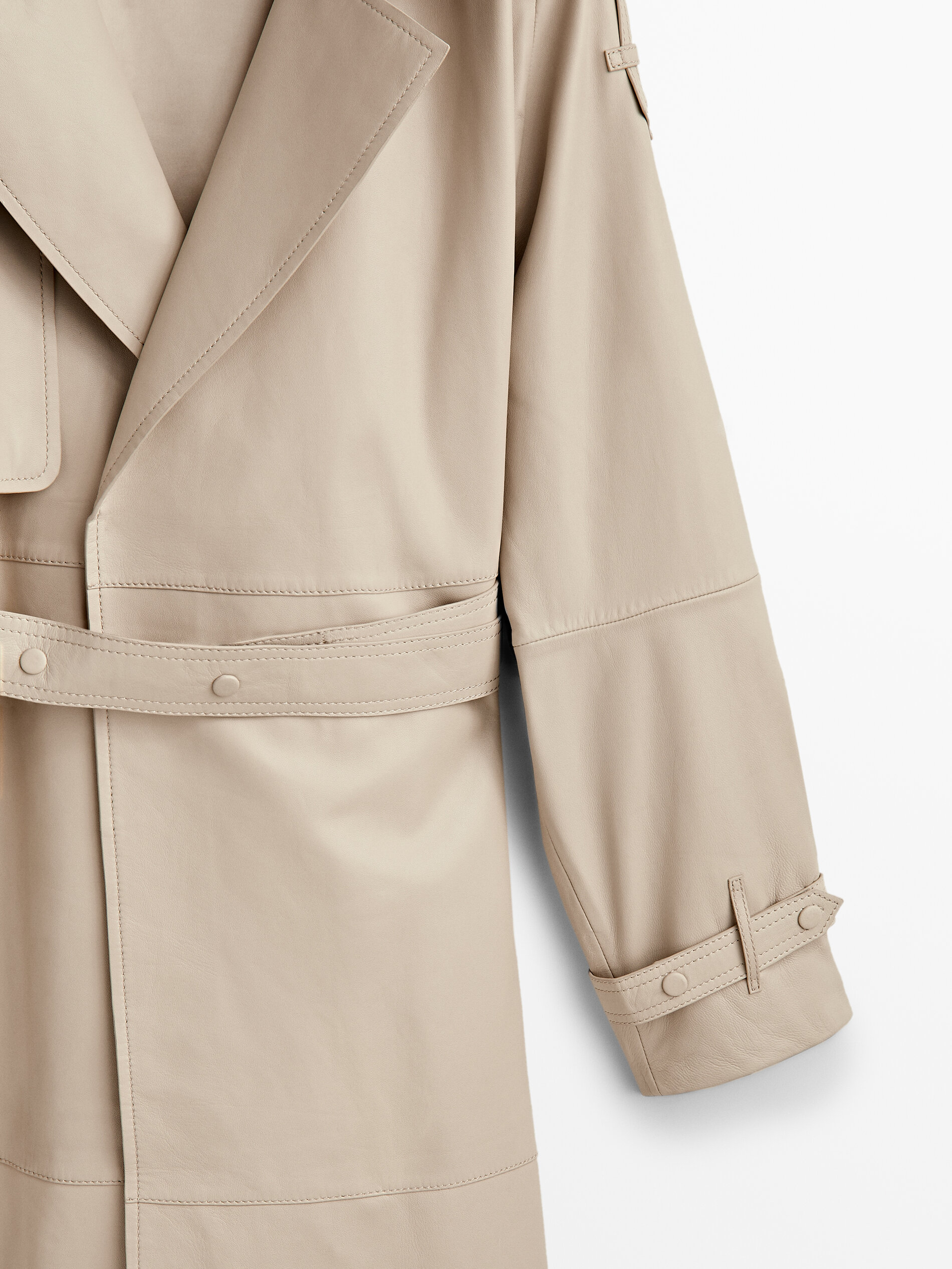 Chaqueta trench napa cinturón - ARENA