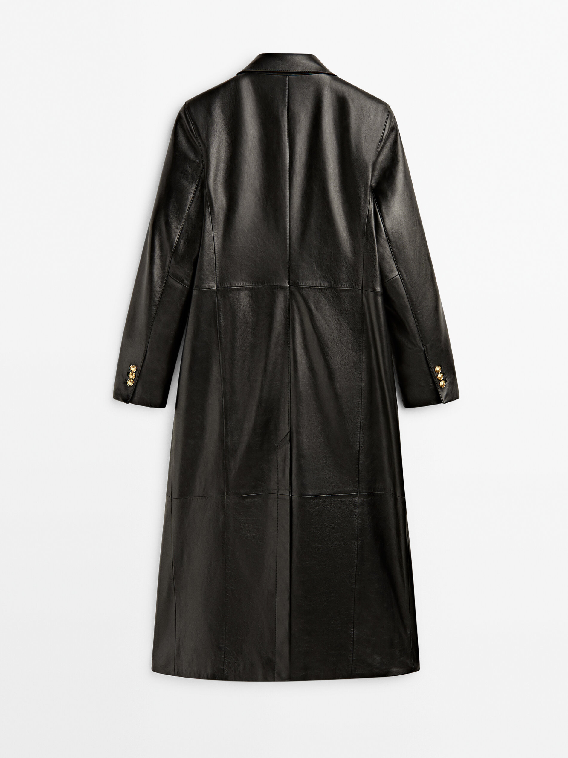 Chaqueta trench napa botones dorados - NEGRO