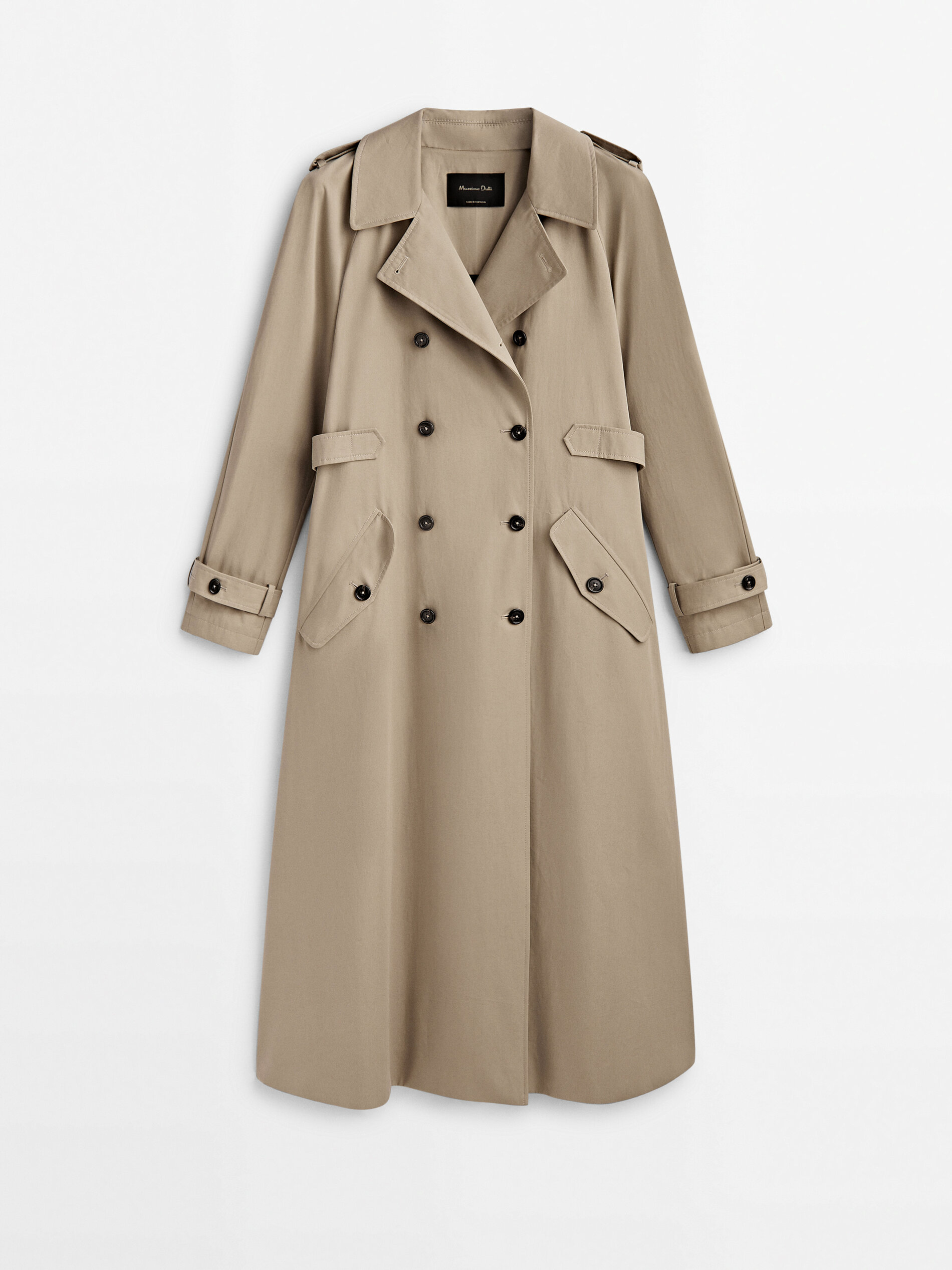 Chaqueta trench algodón detalle hebillas - BEIGE